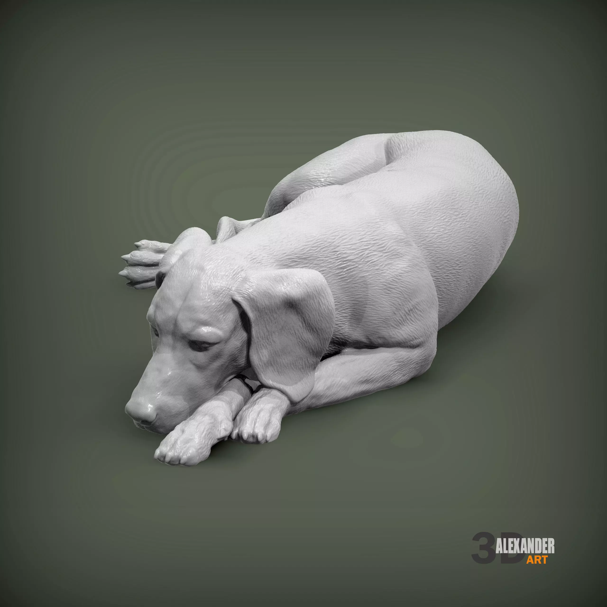 Hungarian Vizsla Sleeping 3D print model