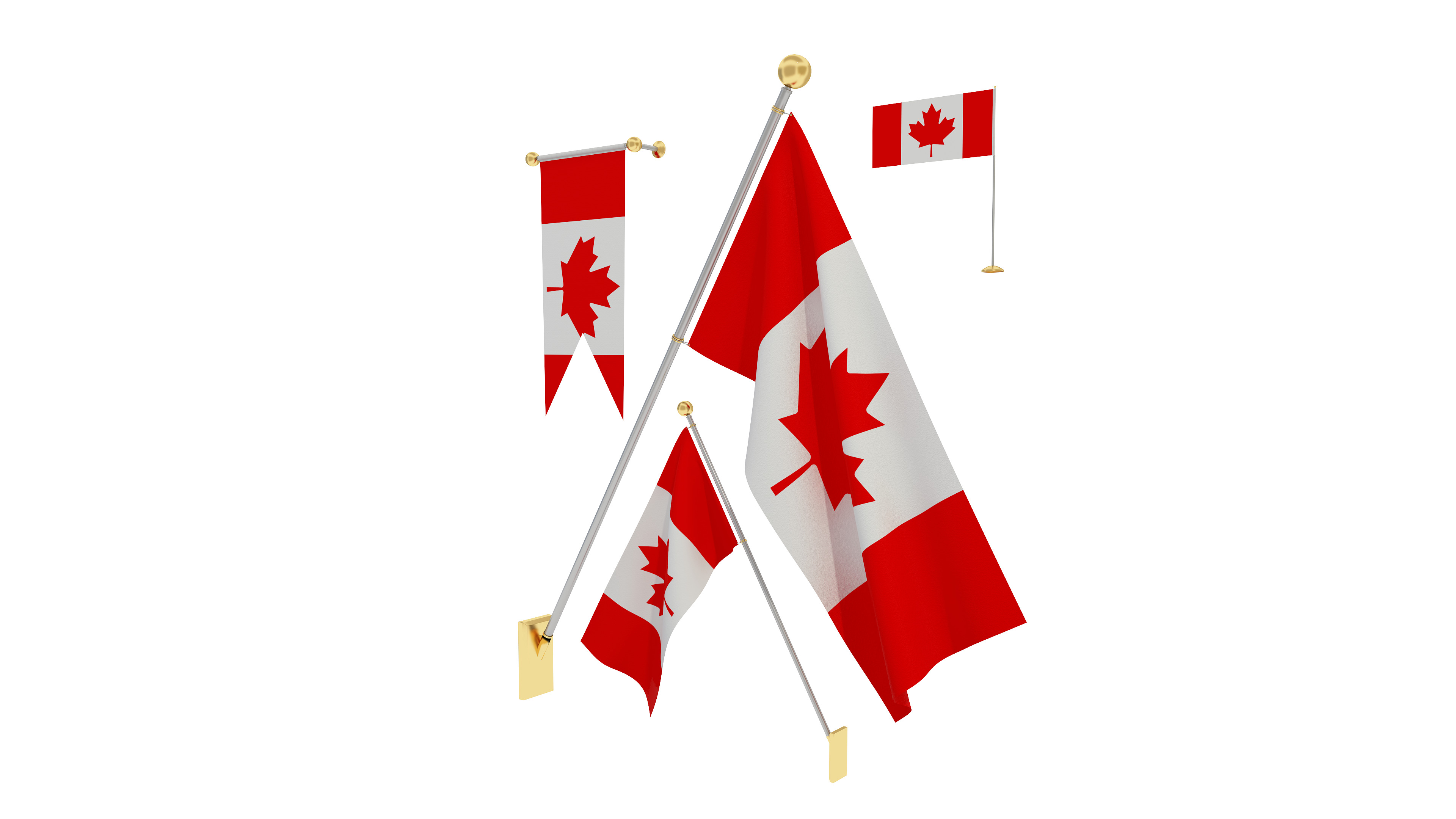 Flags of CANADA 3D model_3
