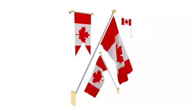 Flags of CANADA 3D model
