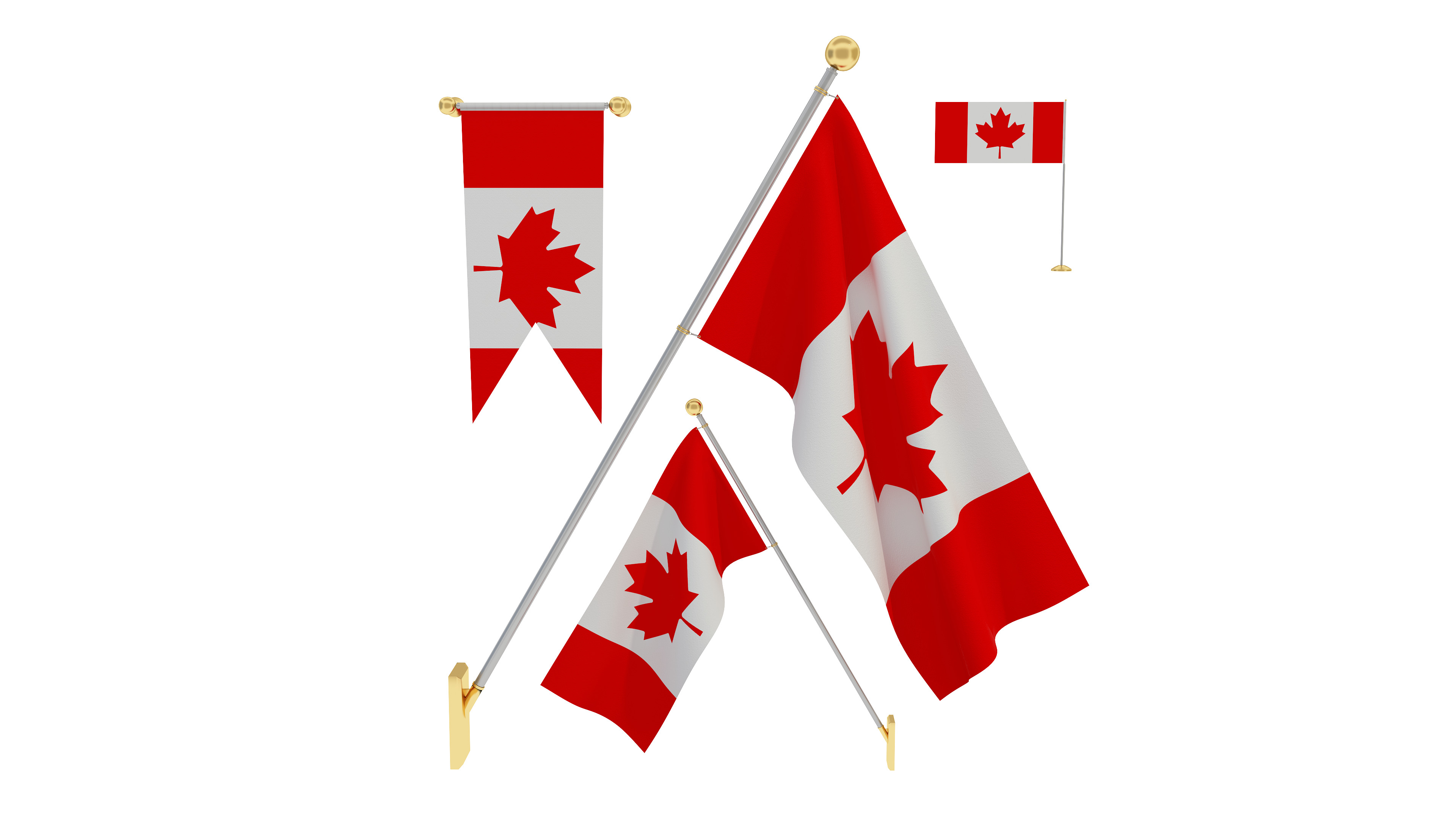 Flags of CANADA 3D model_4