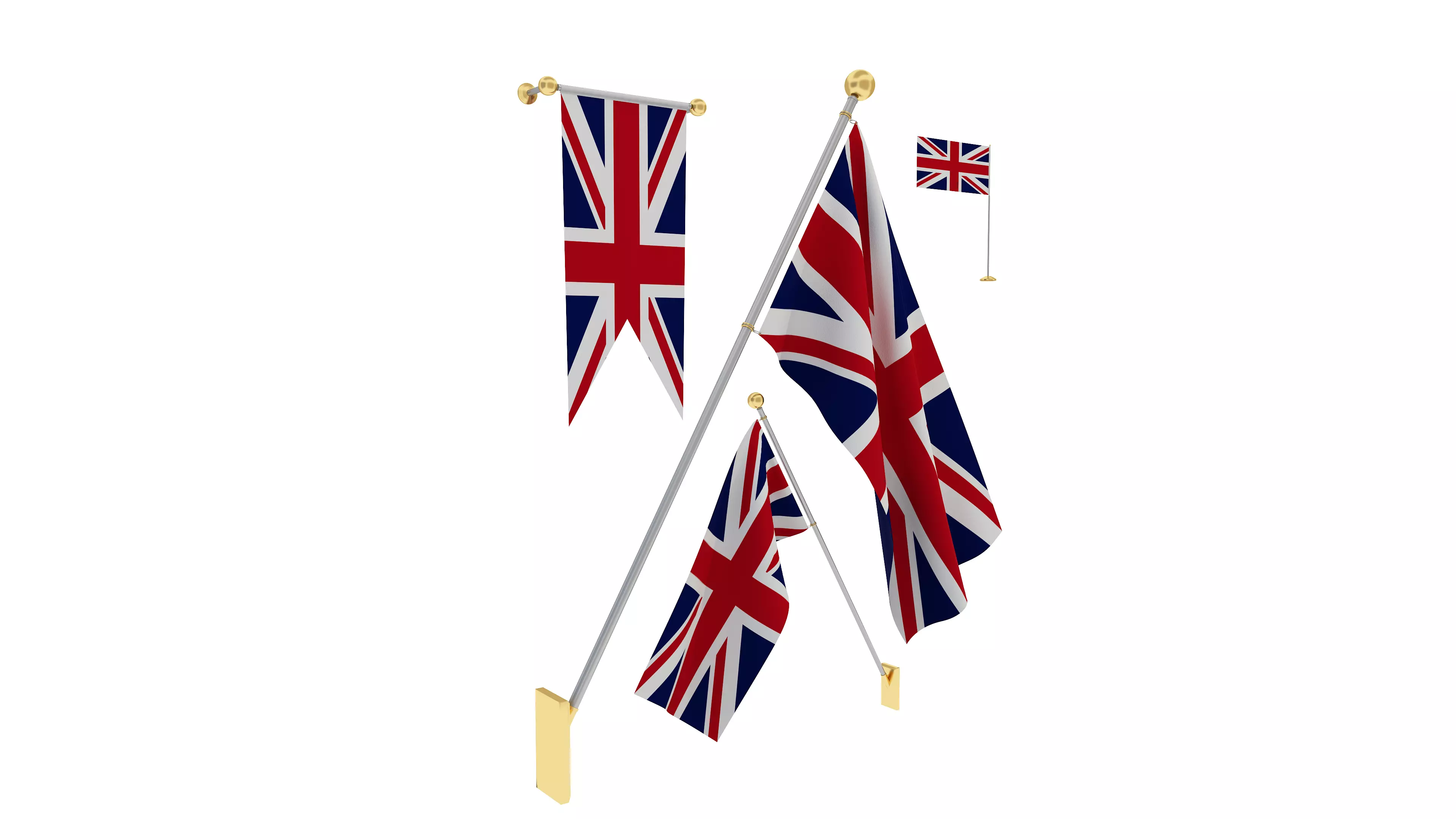 Flags of United Kingdom 3D model_0