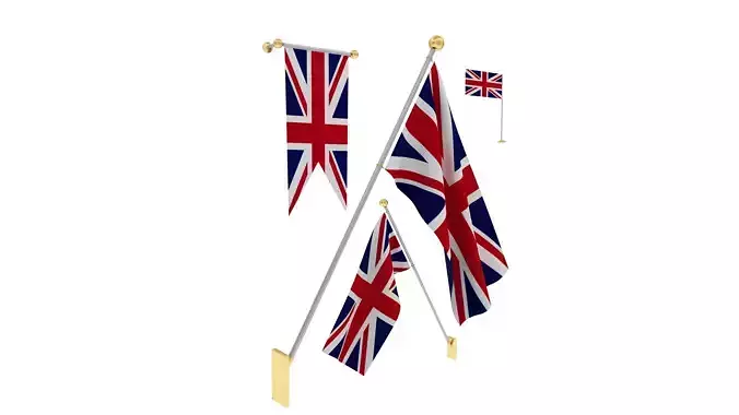 Flags of United Kingdom 3D model
