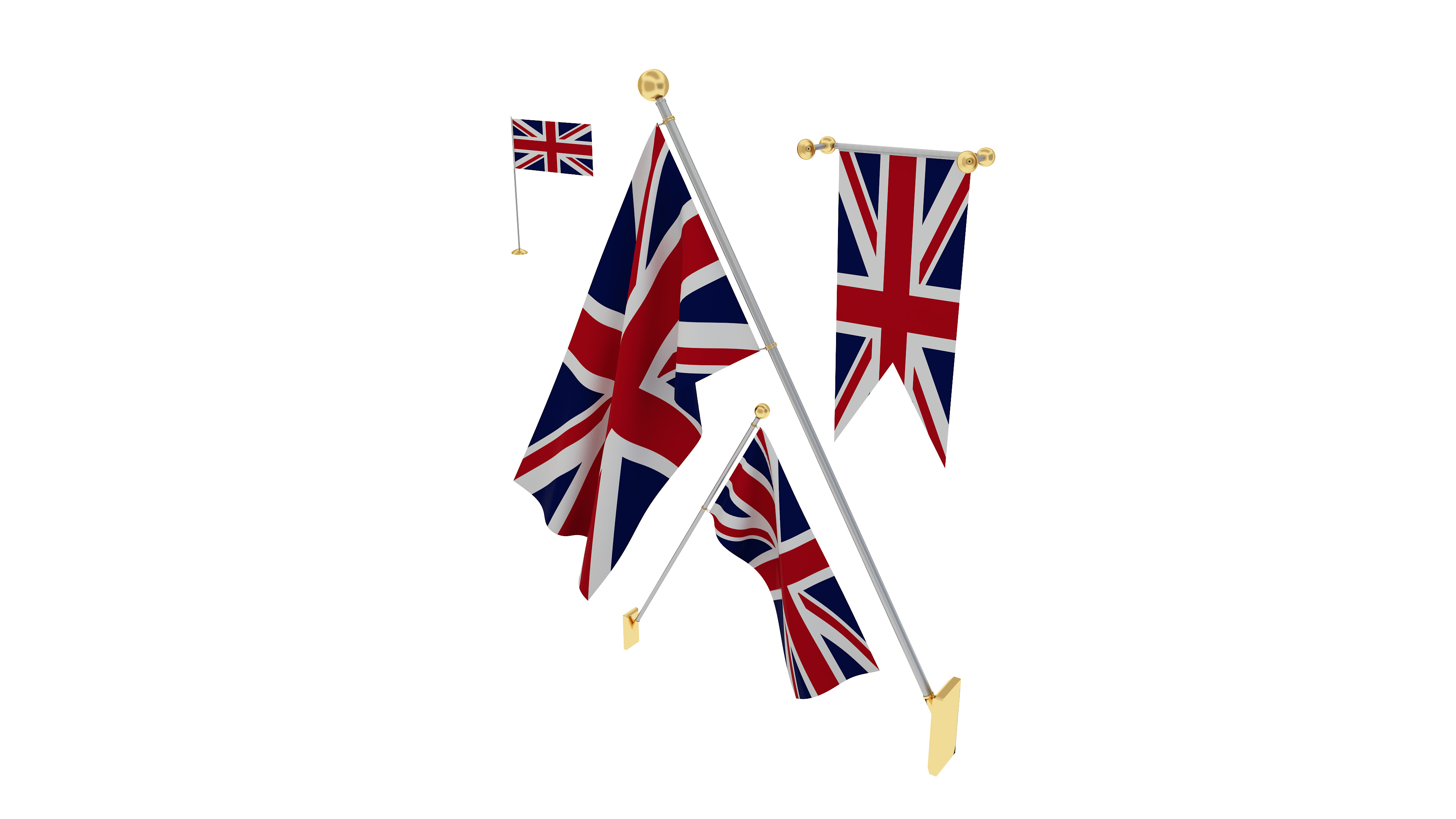 Flags of United Kingdom 3D model_1