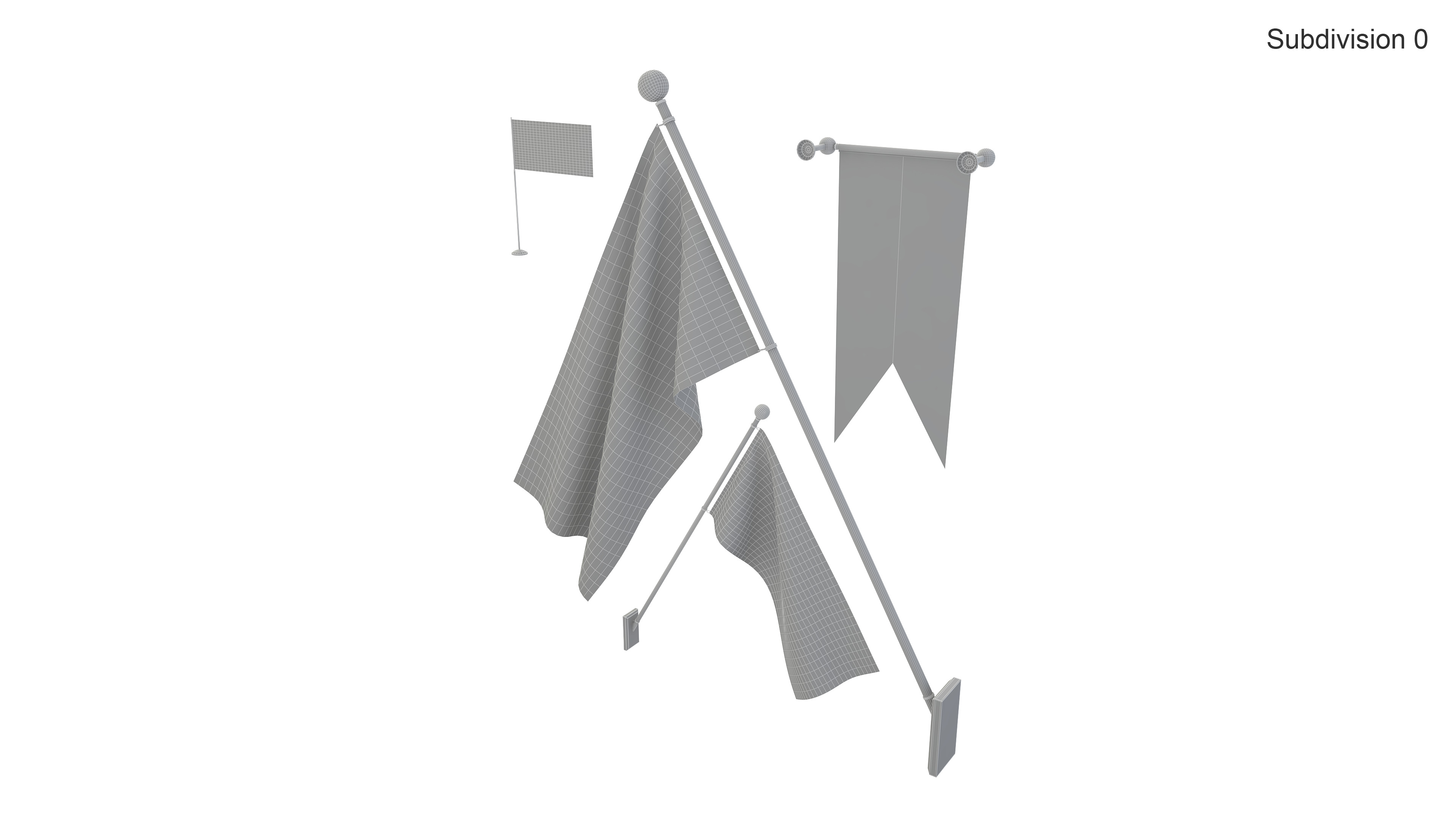 Flags of United Kingdom 3D model_9