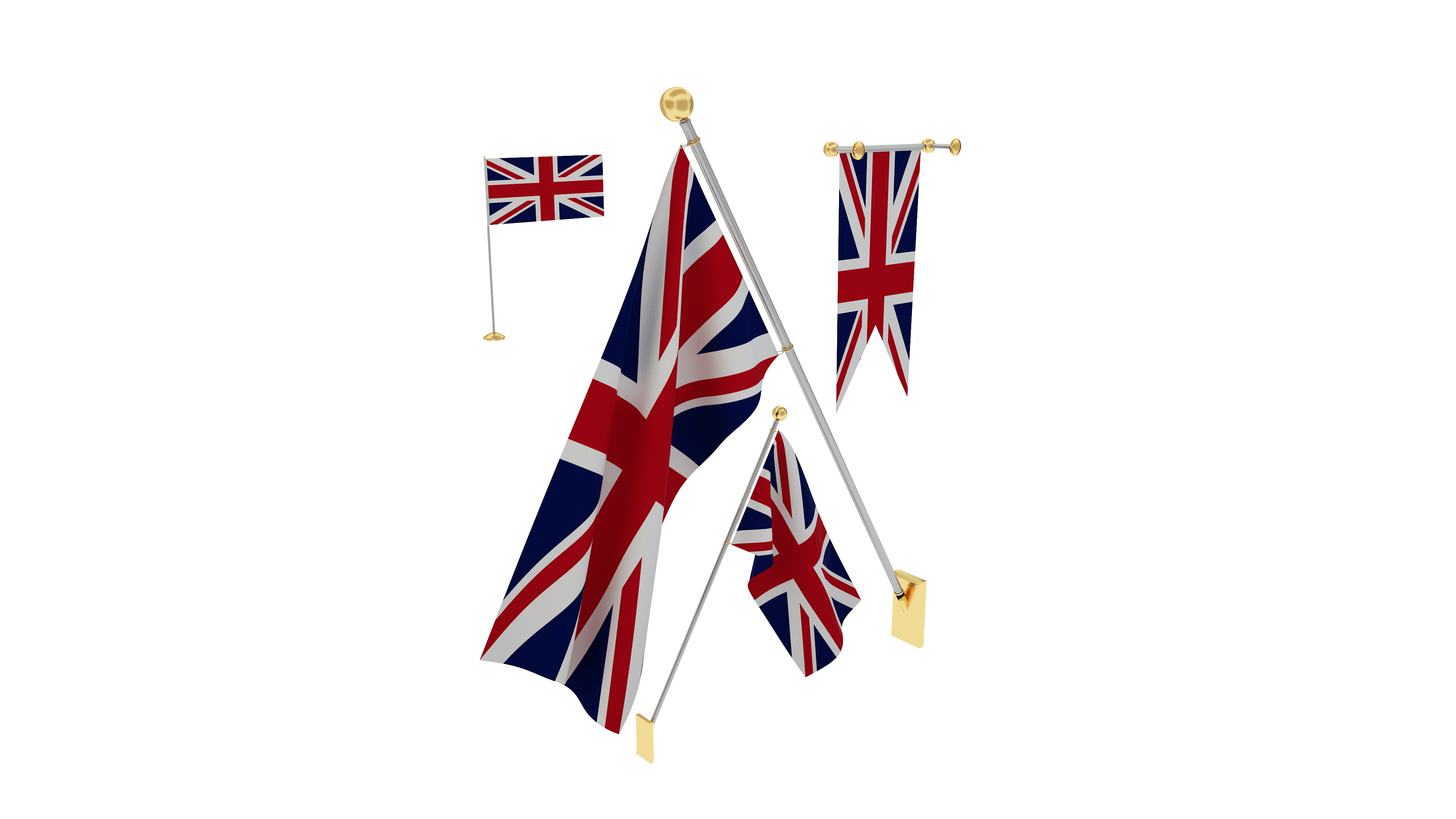 Flags of United Kingdom 3D model_2