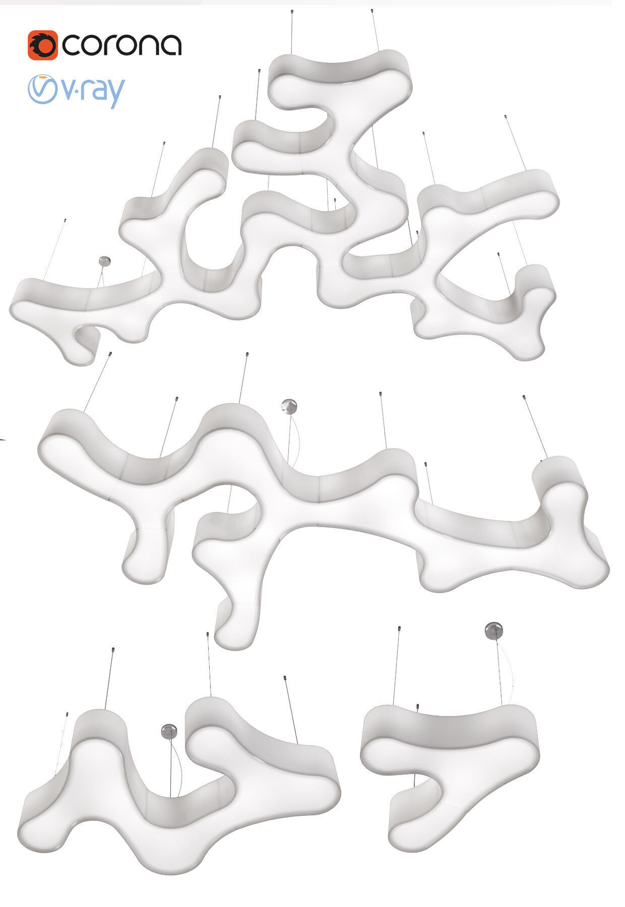 Vibia Ameba chandelier 3D model_1