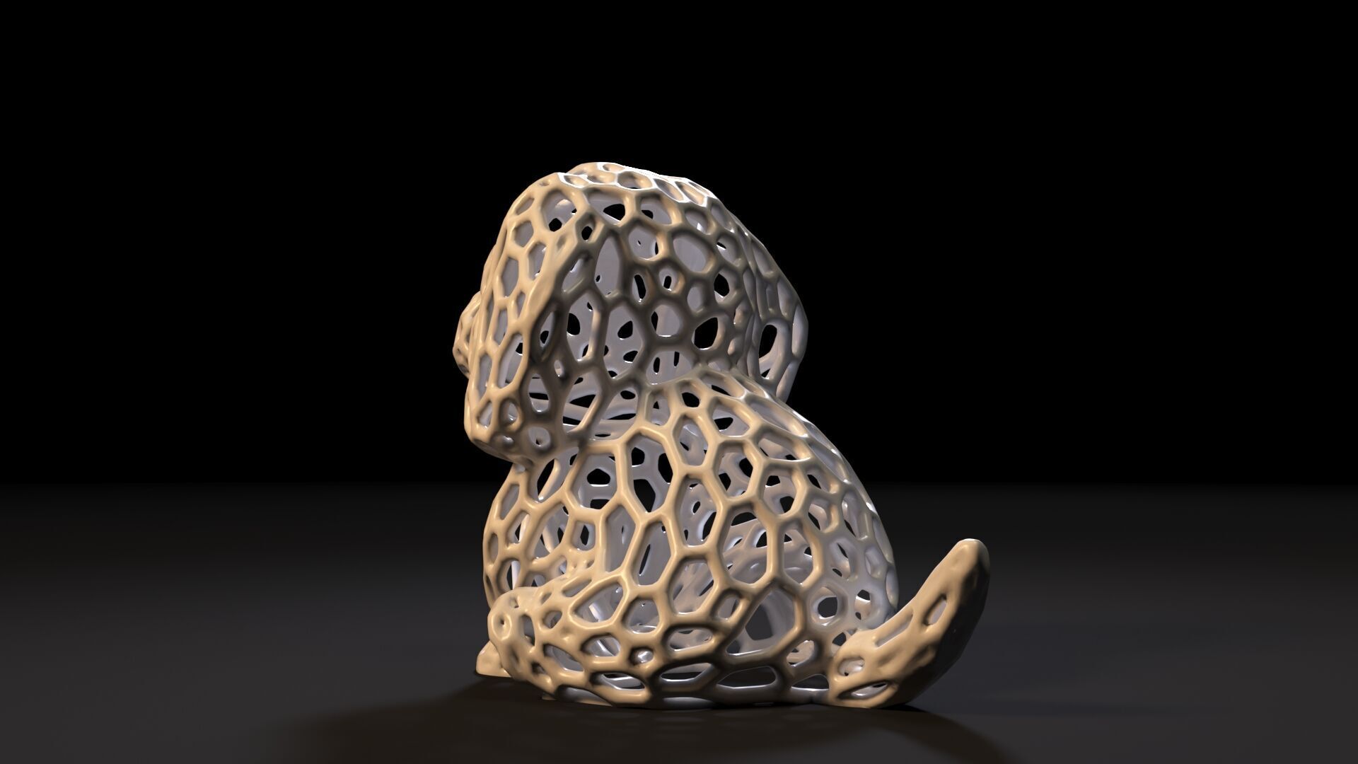 Puppy Voronoi 3D print model_8