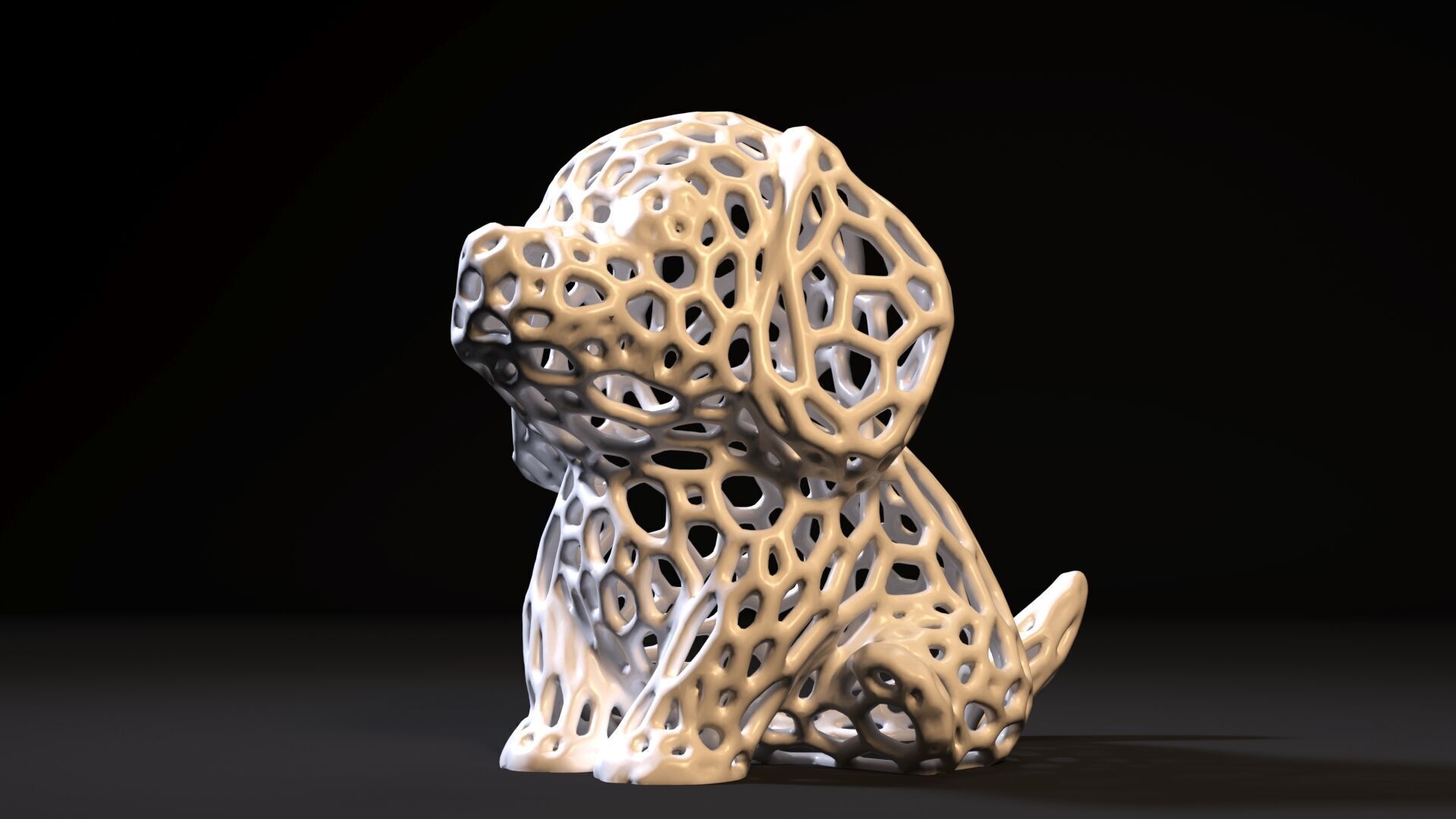 Puppy Voronoi 3D print model_15