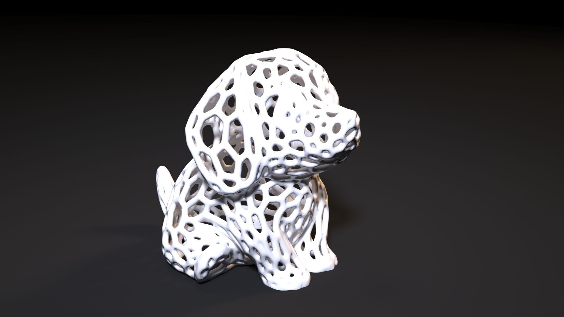 Puppy Voronoi 3D print model_12