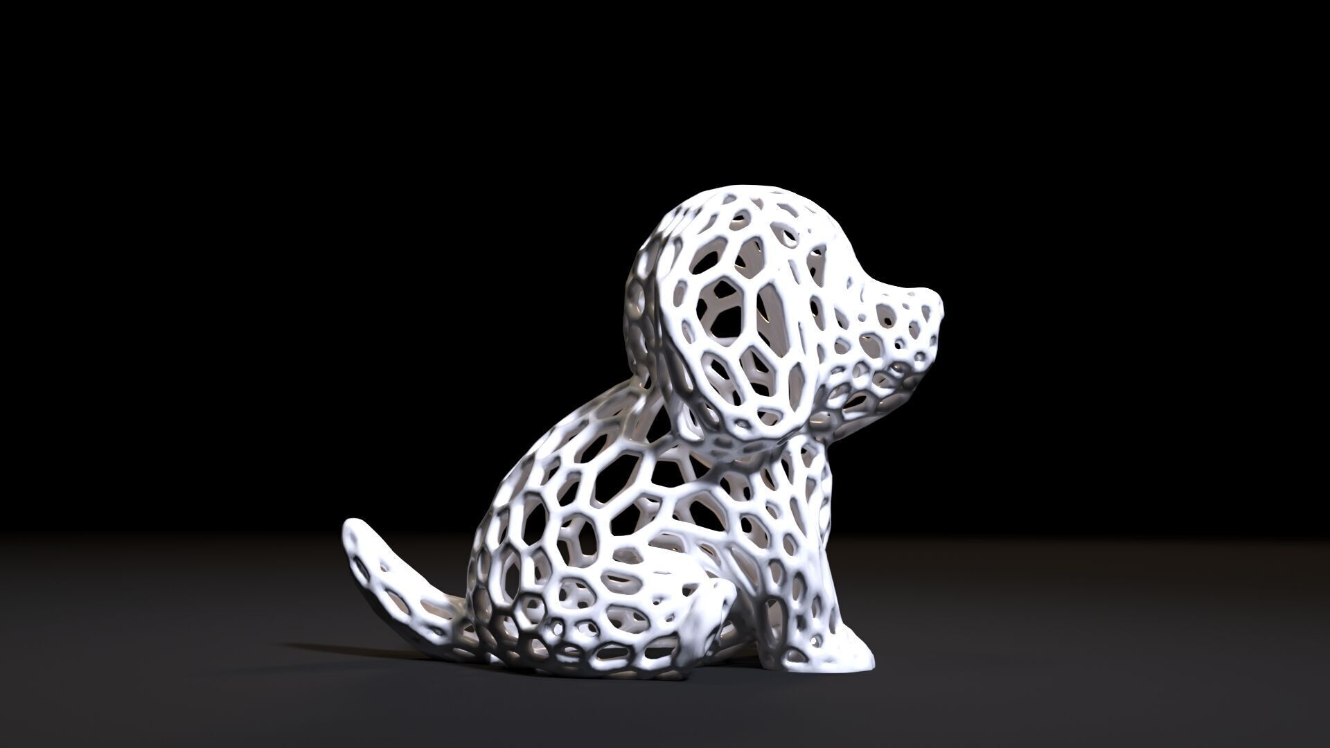 Puppy Voronoi 3D print model_11