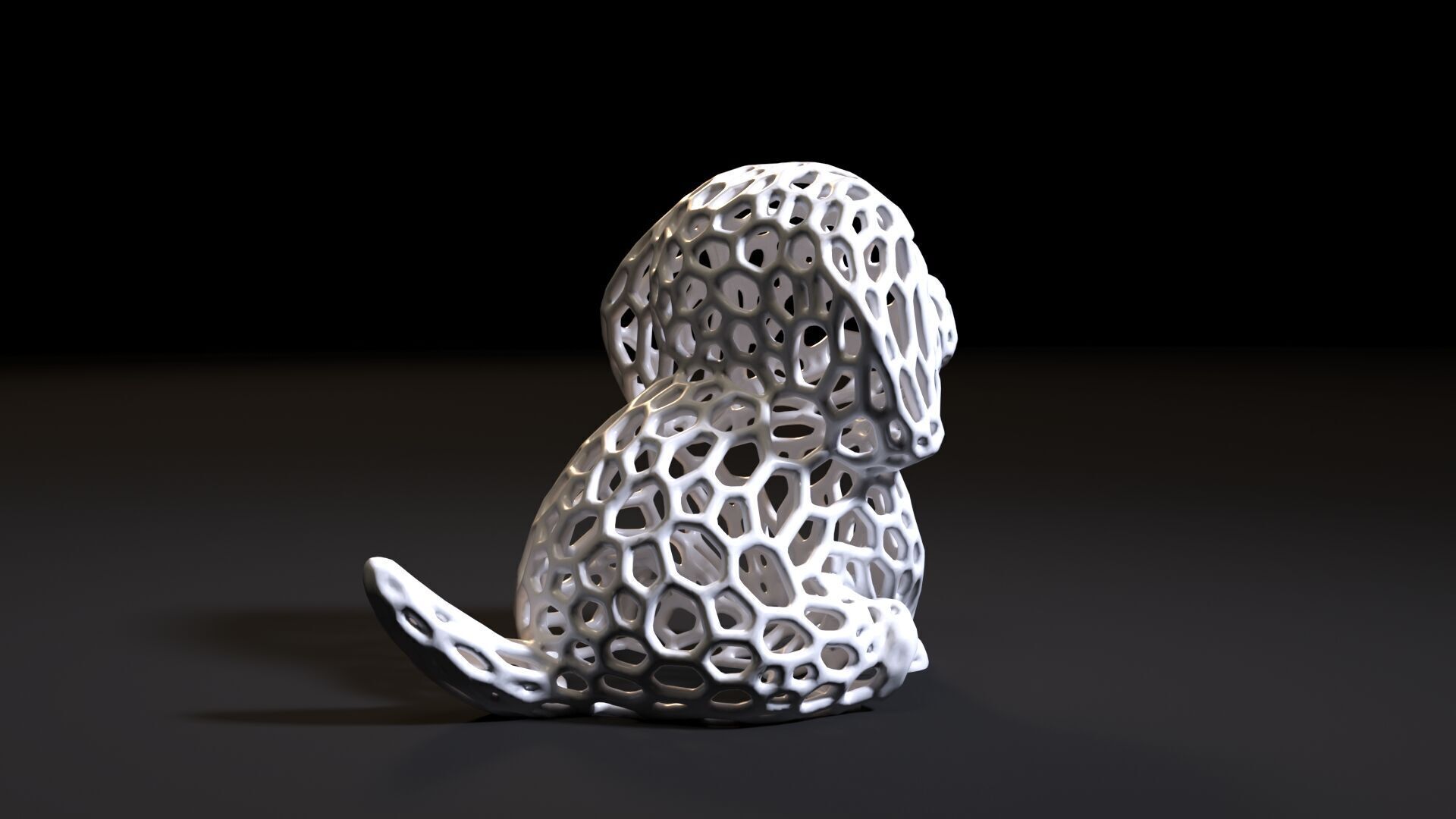 Puppy Voronoi 3D print model_10