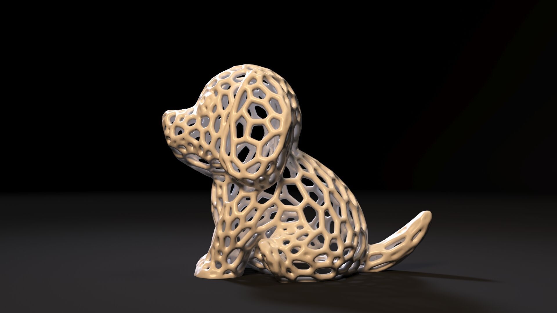 Puppy Voronoi 3D print model_7
