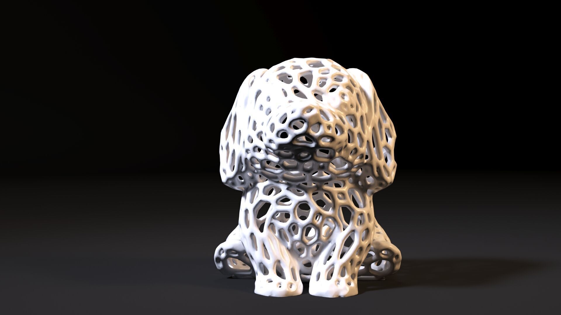 Puppy Voronoi 3D print model_13