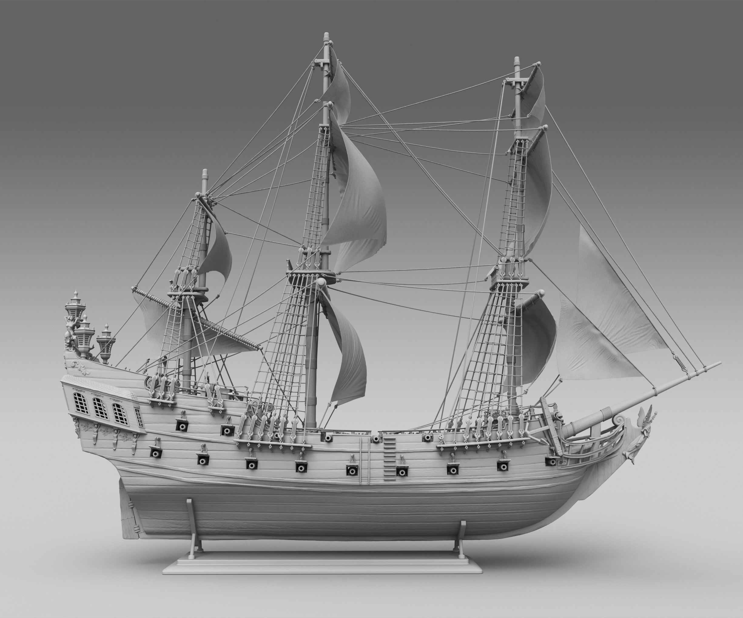 BLACK PEARL PIRATE SHIP 3D print model_9