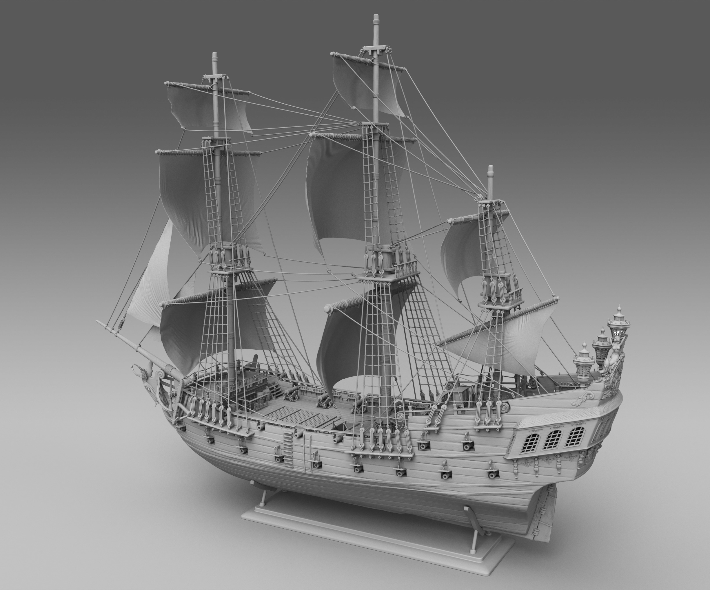 BLACK PEARL PIRATE SHIP 3D print model_5