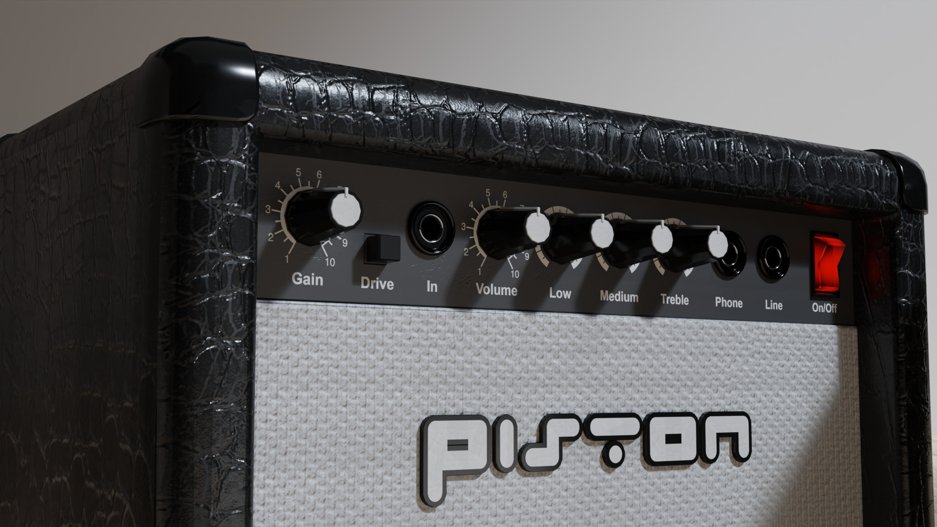 40W Amplifier Boom Box Low-poly 3D model_3