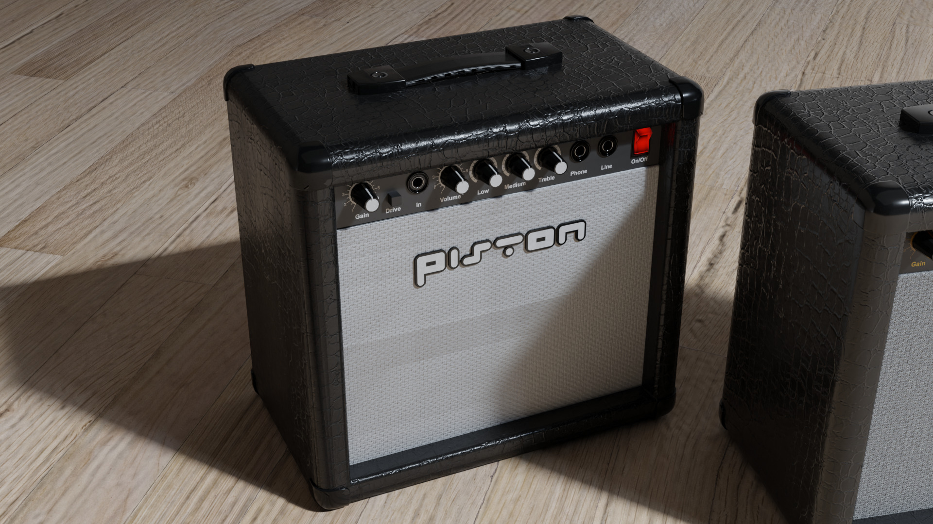 40W Amplifier Boom Box Low-poly 3D model_2