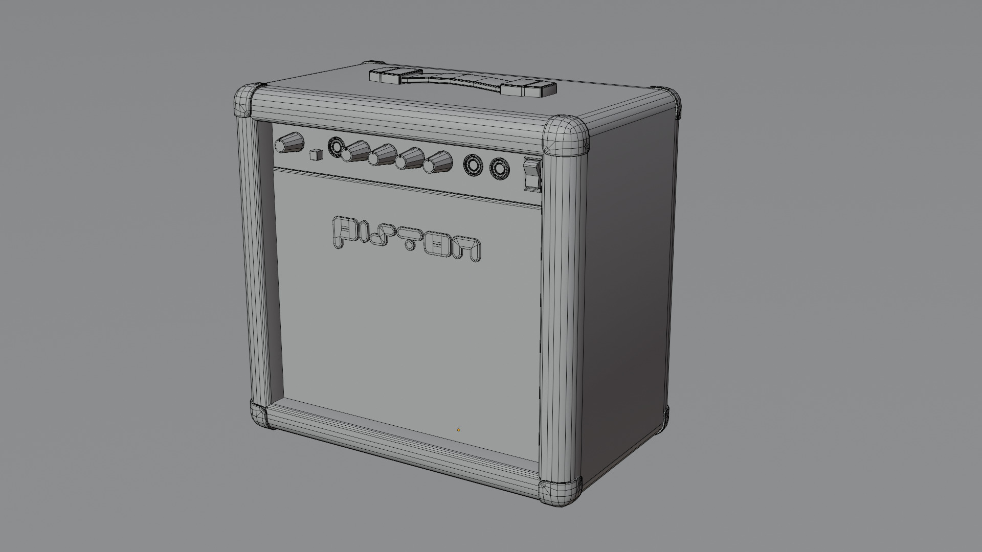 40W Amplifier Boom Box Low-poly 3D model_5