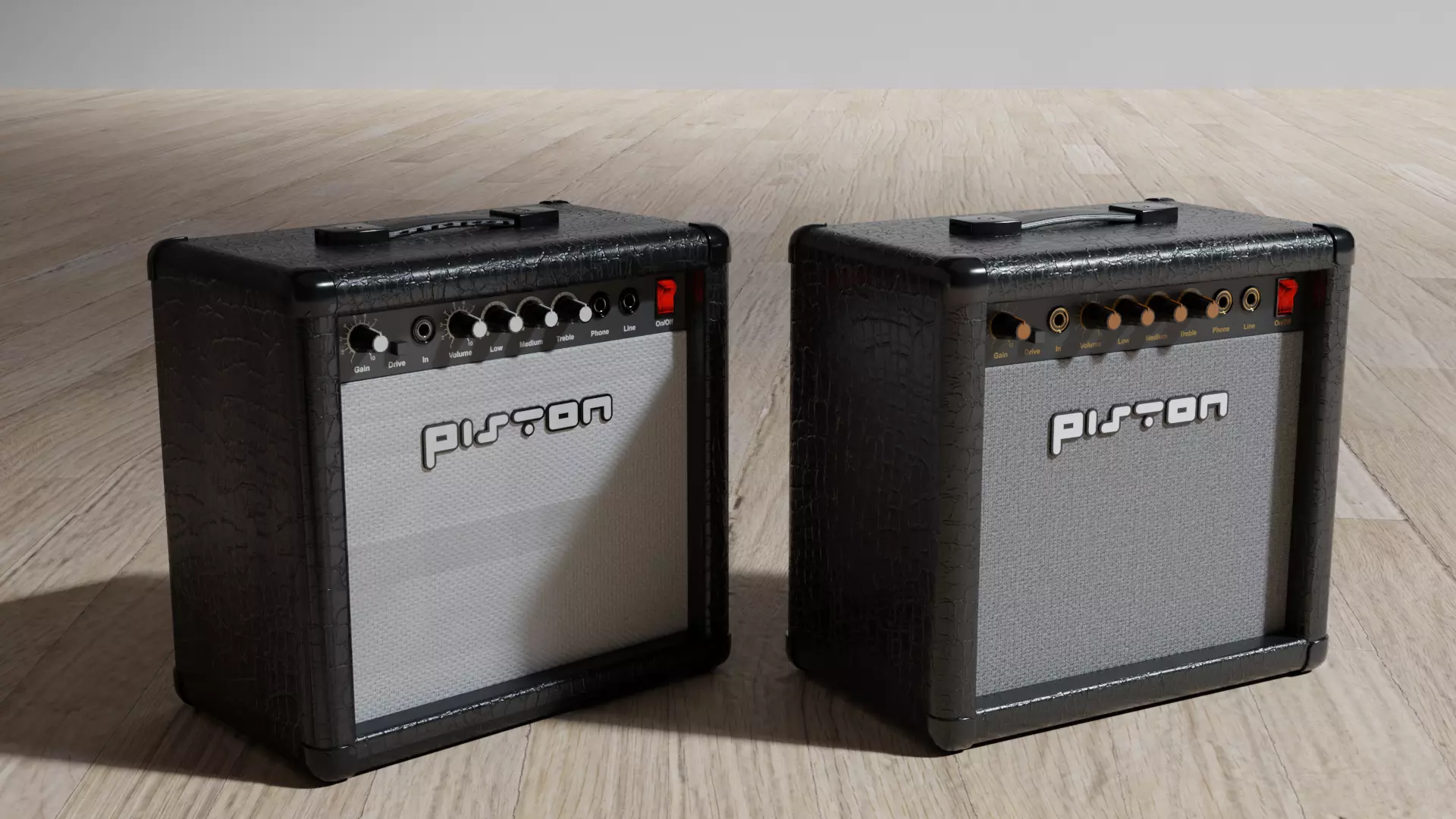 40W Amplifier Boom Box Low-poly 3D model_0