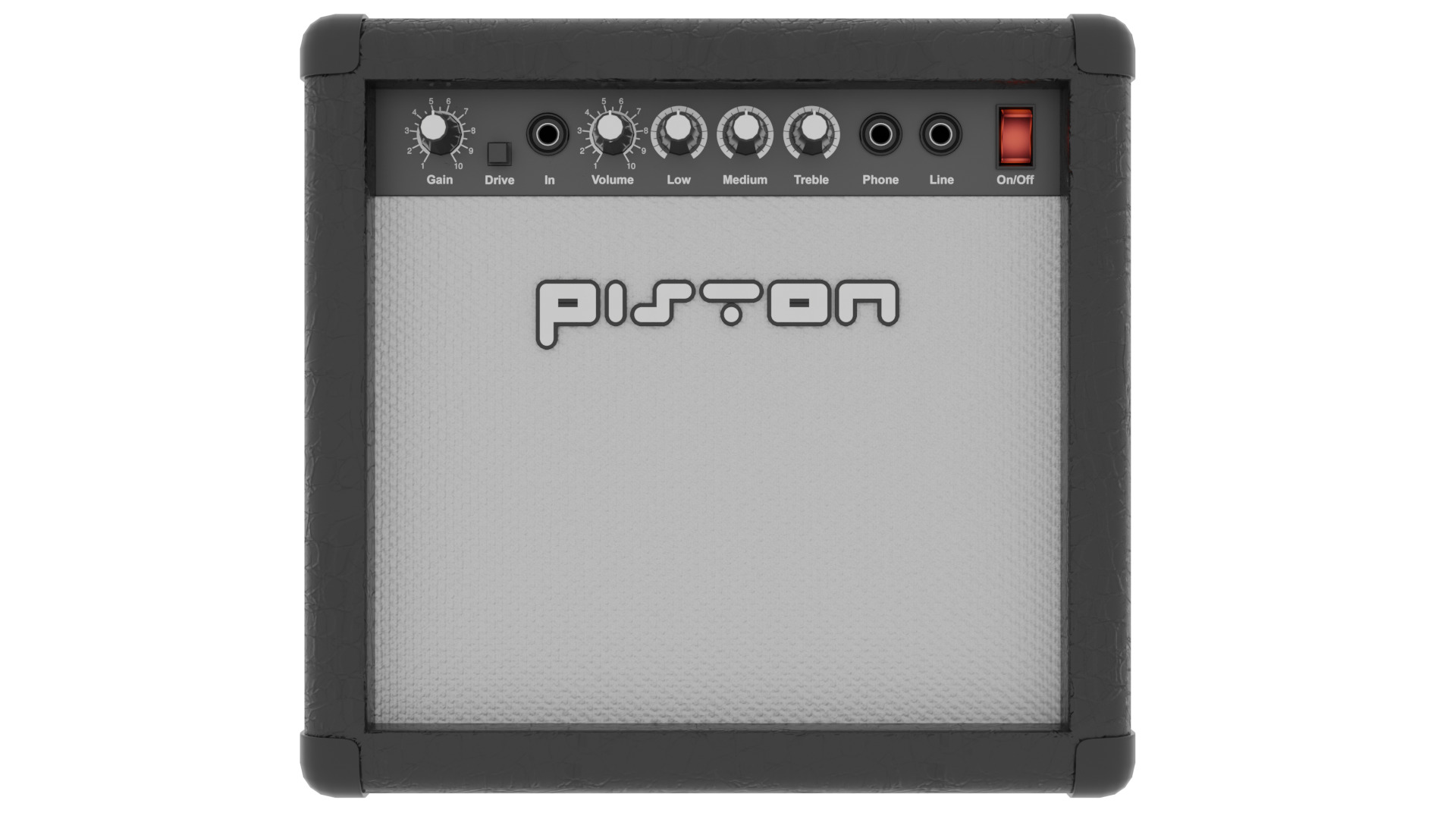 40W Amplifier Boom Box Low-poly 3D model_9