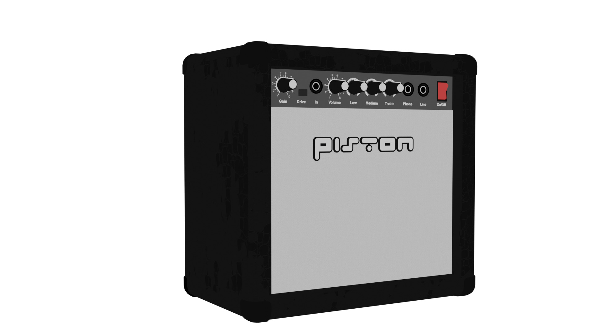 40W Amplifier Boom Box Low-poly 3D model_8