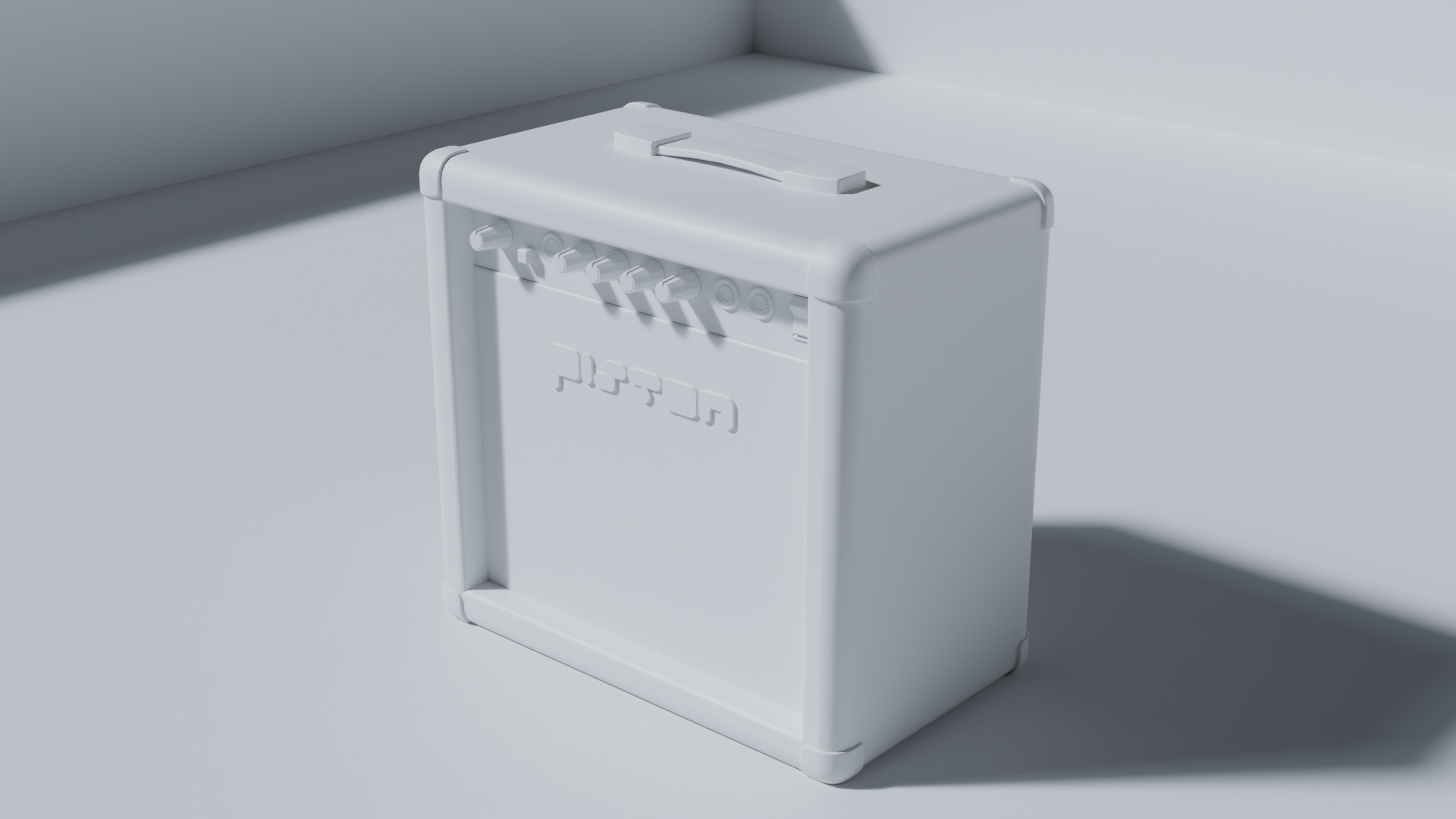 40W Amplifier Boom Box Low-poly 3D model_7