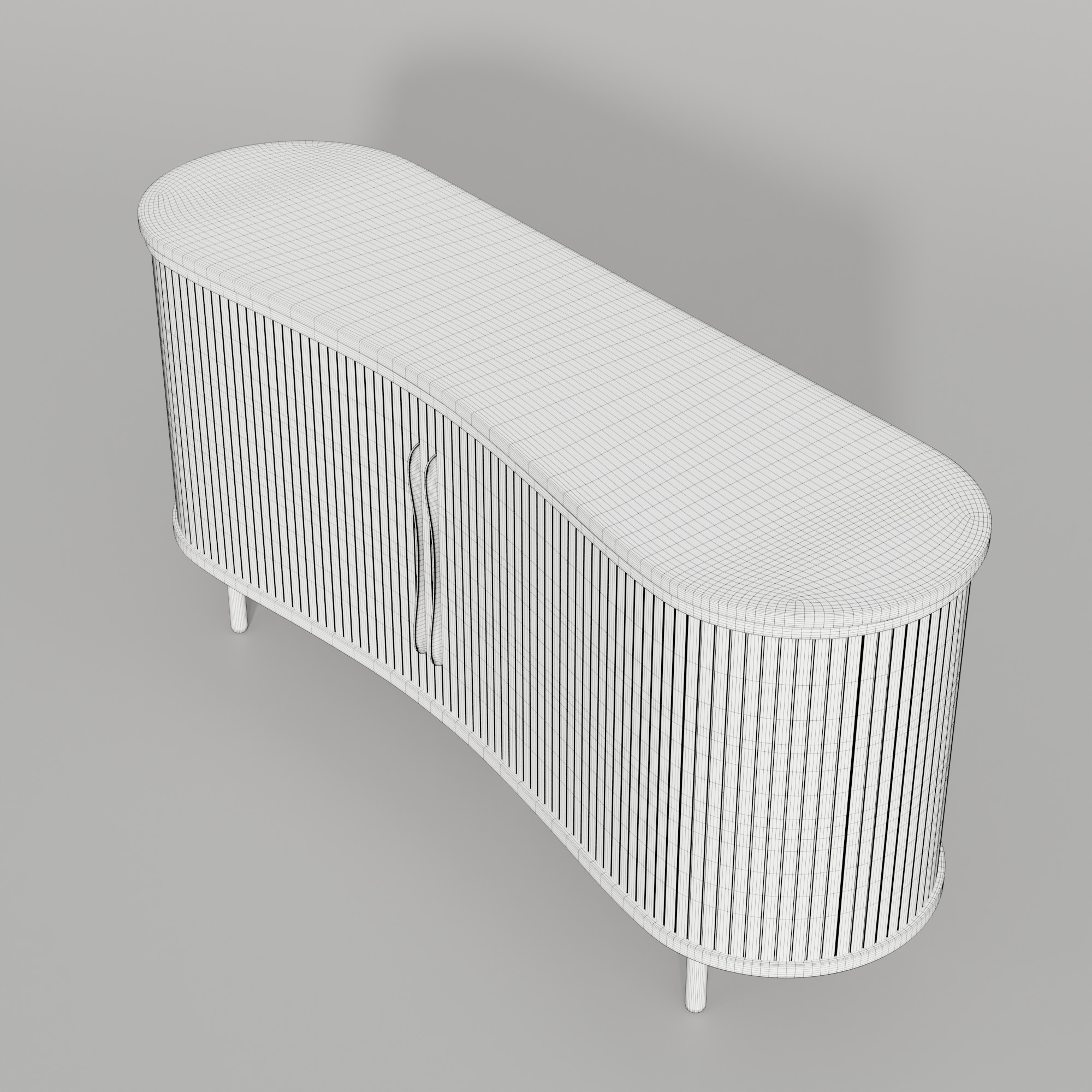 Marble Sideboard Low-poly 3D model_7