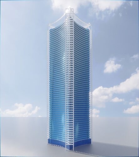 Parametric Building 1c8 3D model 2