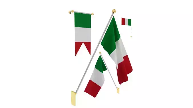 Flags of Italy 3D model