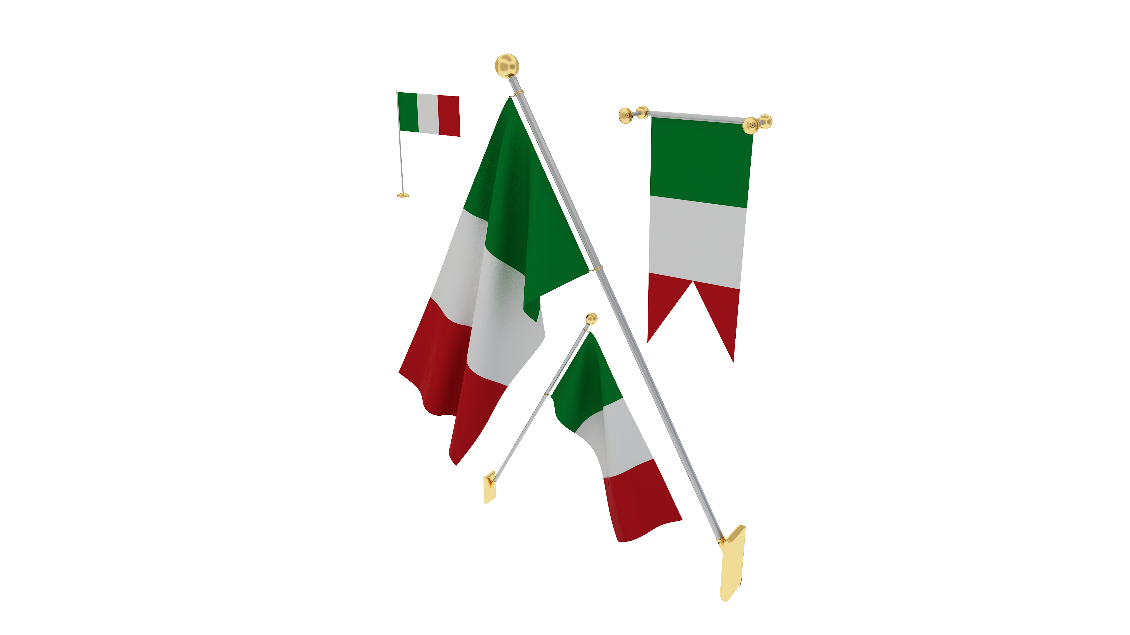 Flags of Italy 3D model_1