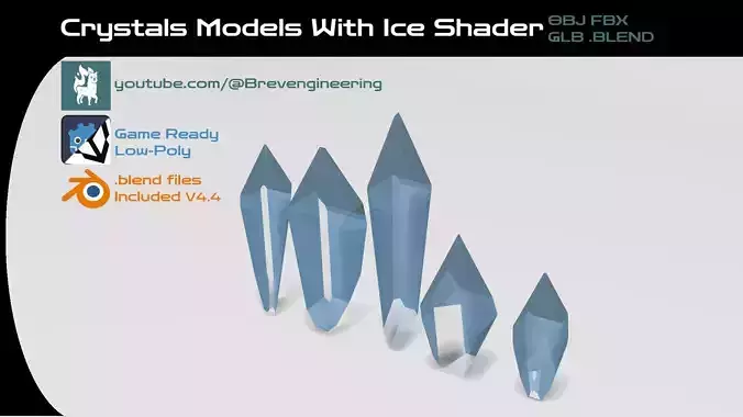 Ice Crystals Low-poly 3D model
