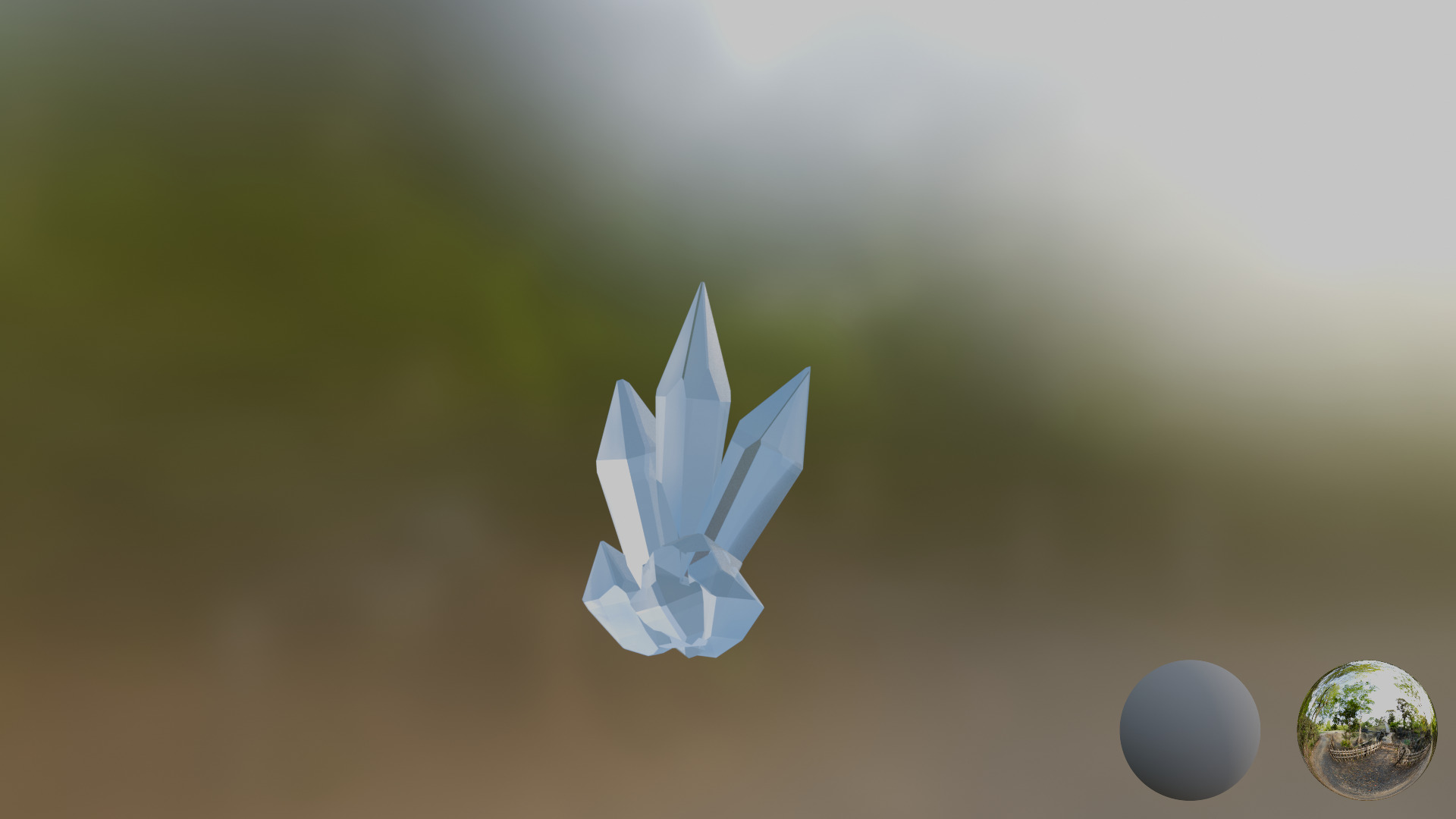 Tall Crystal Bundle Low-poly 3D model_2