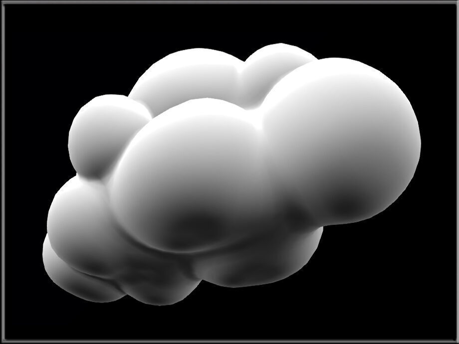 Cloud 04 Low-poly 3D model_2