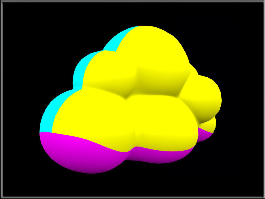 Cloud 04 Low-poly 3D model_3