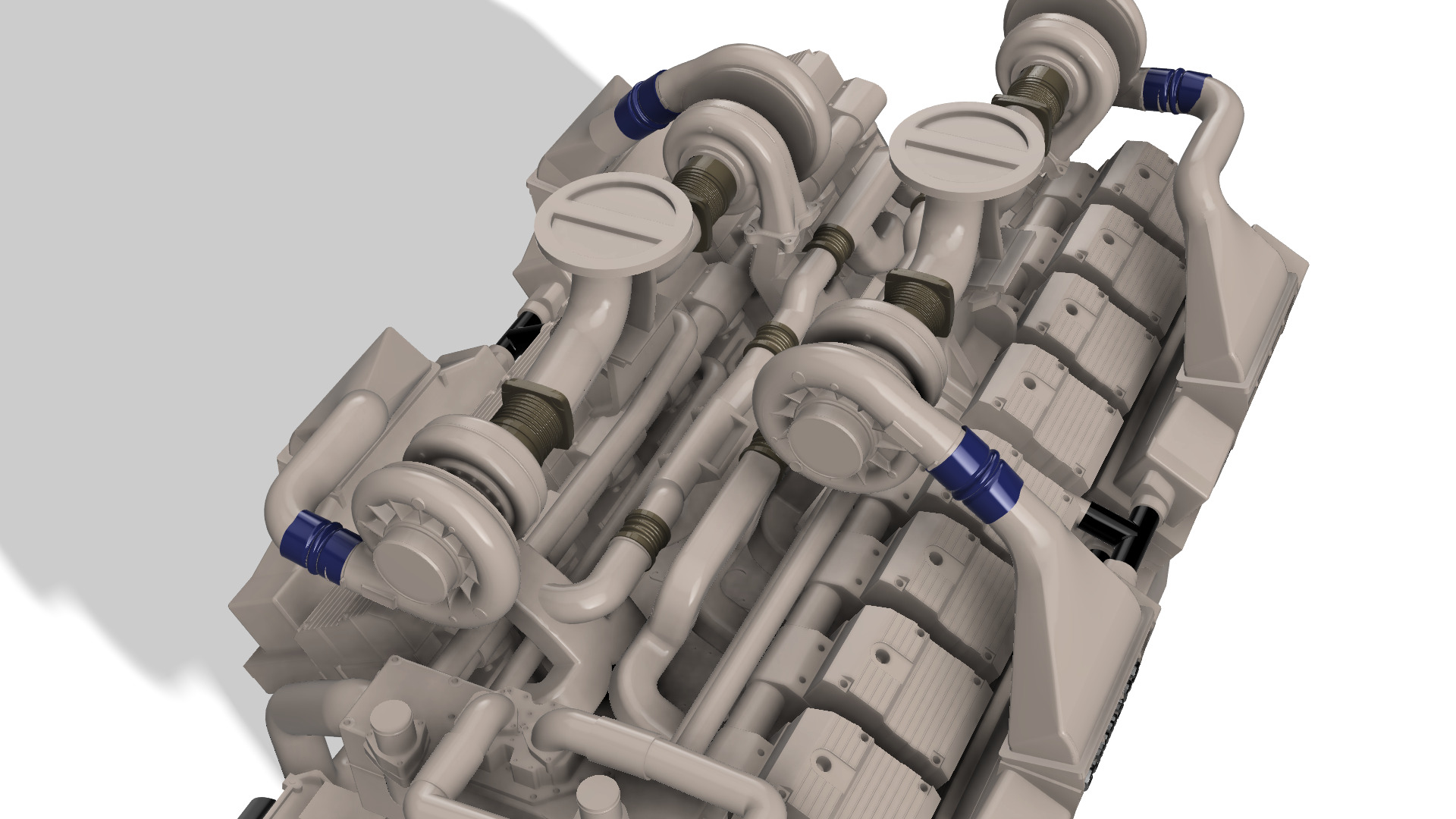 Cummins QSK60 CM500 DIESEL ENGINE 3D print model_4