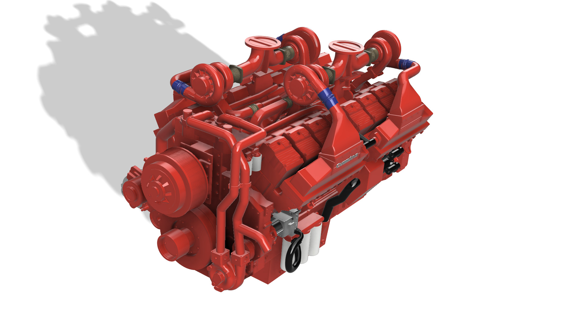 Cummins QSK60 CM500 DIESEL ENGINE 3D print model_16