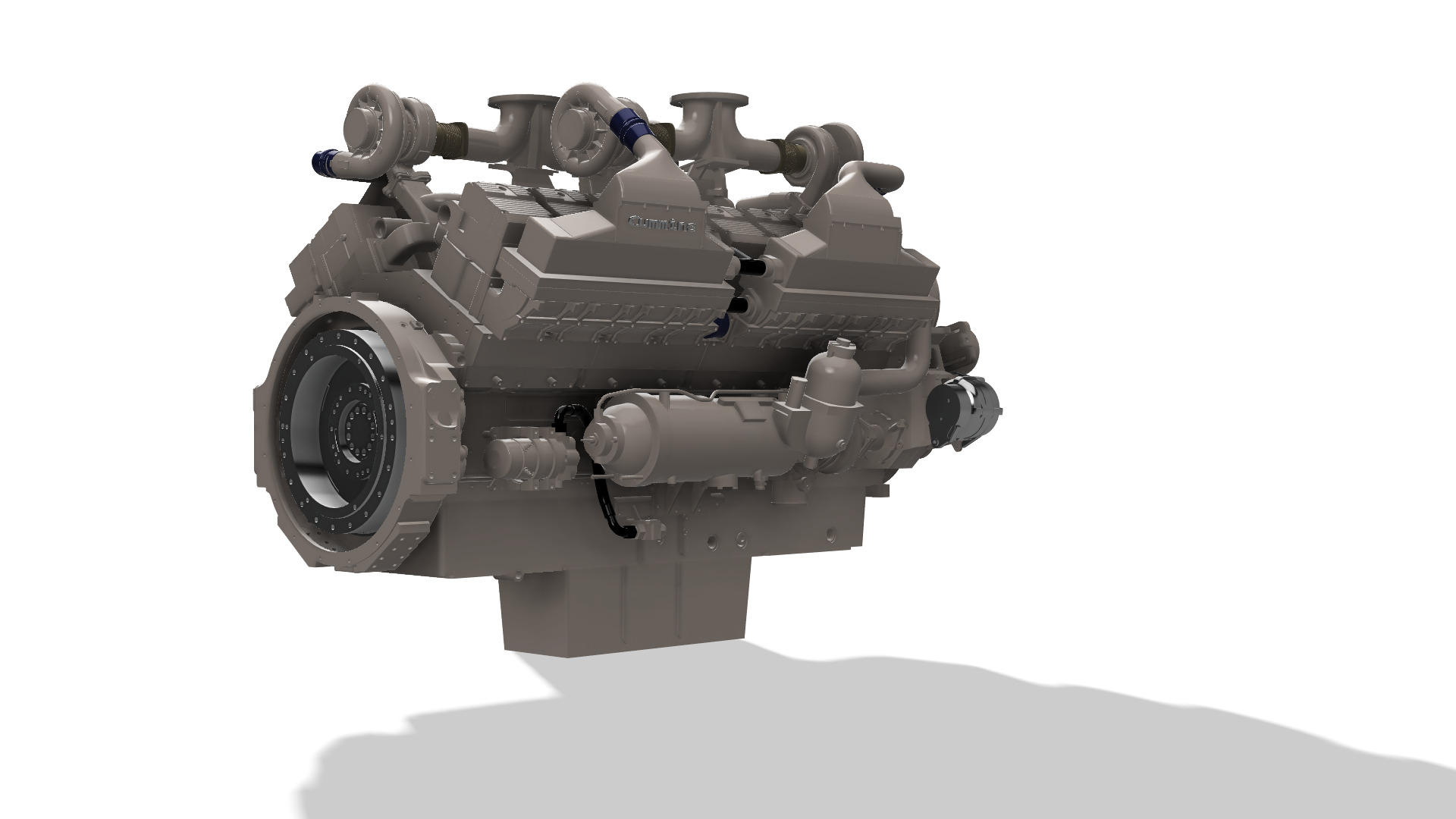 Cummins QSK60 CM500 DIESEL ENGINE 3D print model_8