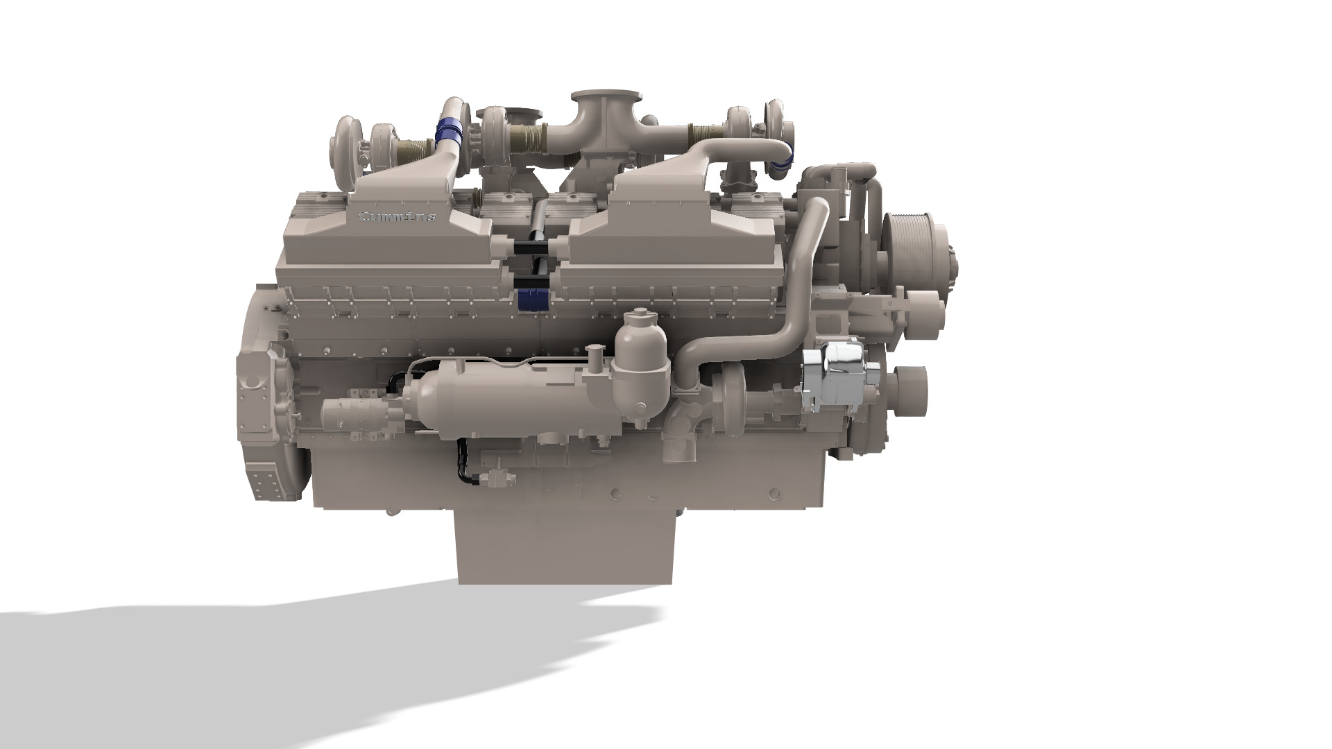 Cummins QSK60 CM500 DIESEL ENGINE 3D print model_9