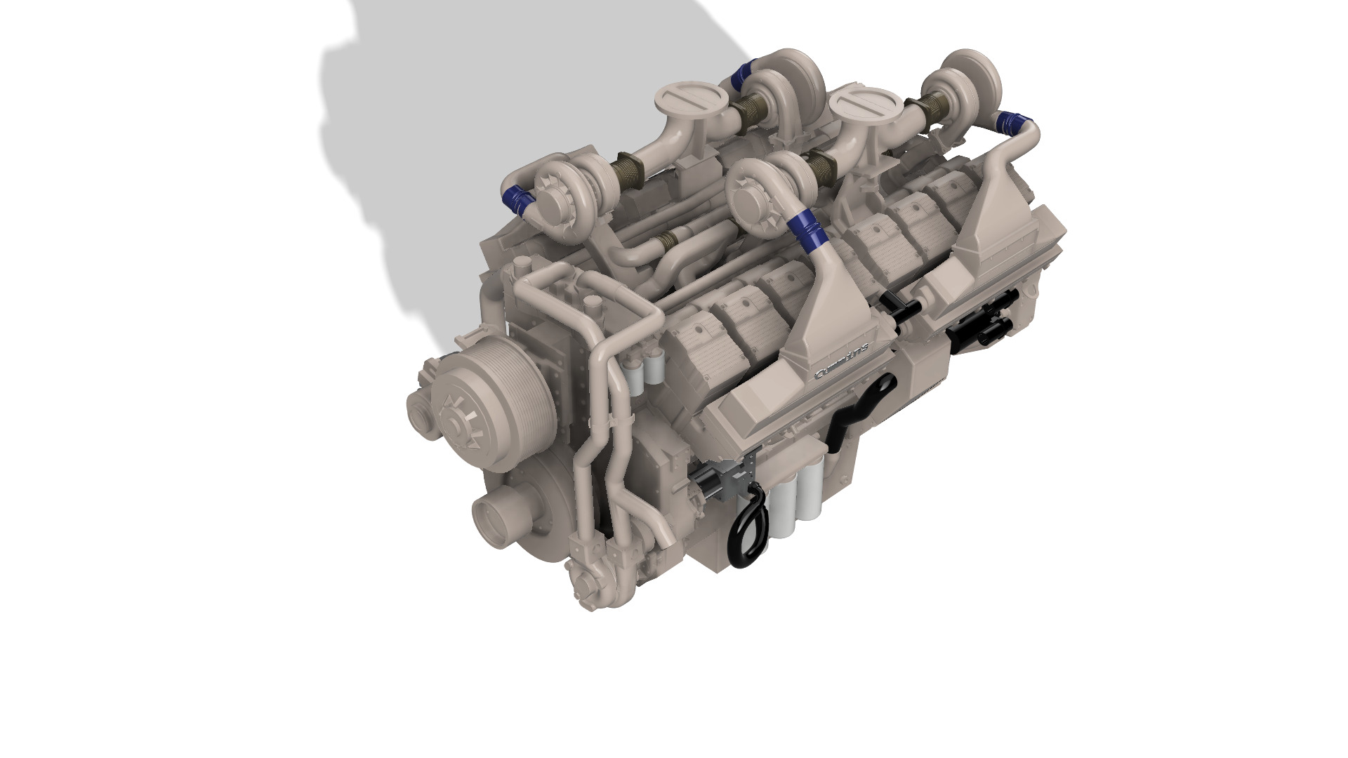 Cummins QSK60 CM500 DIESEL ENGINE 3D print model_19
