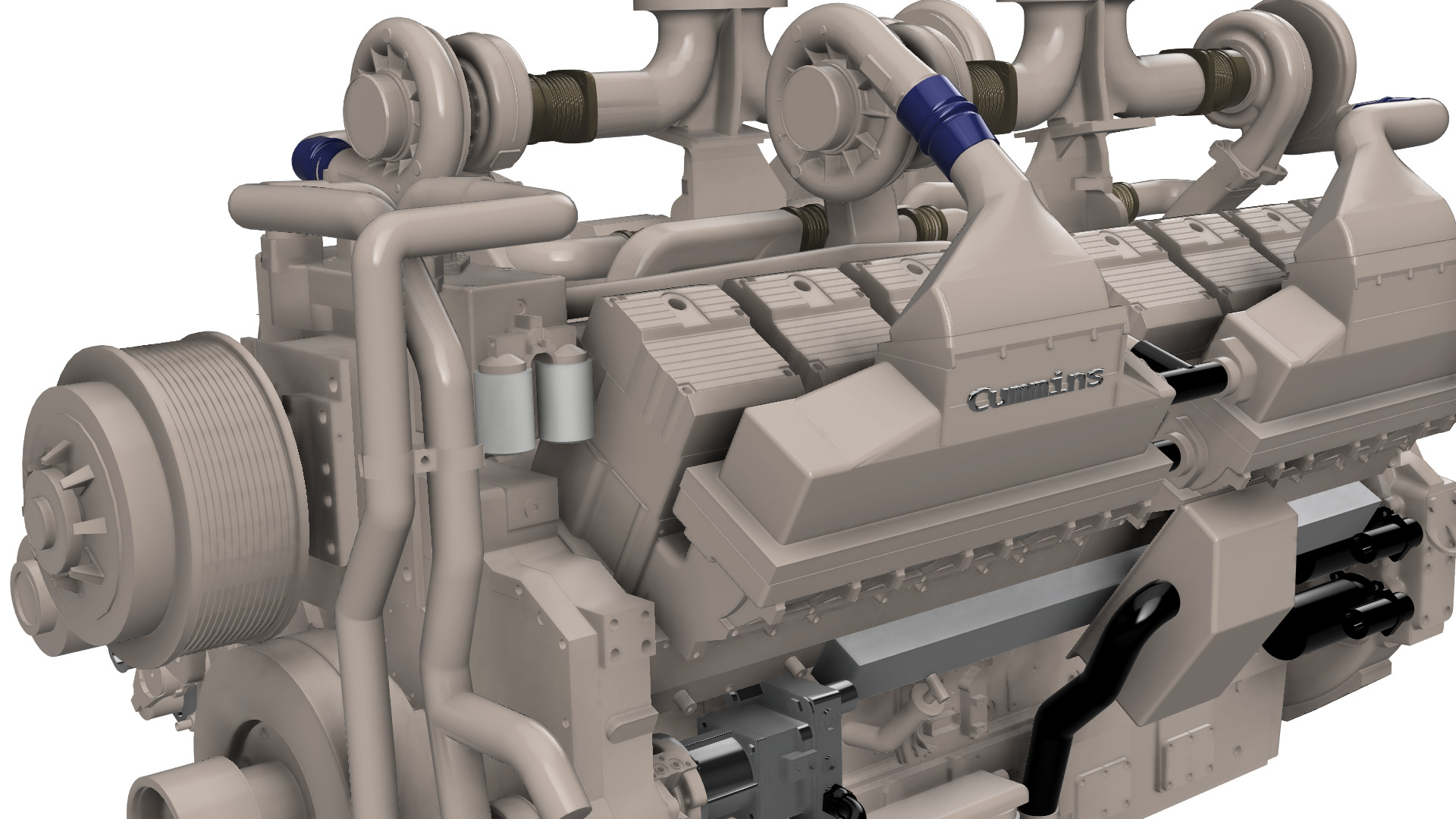 Cummins QSK60 CM500 DIESEL ENGINE 3D print model_5