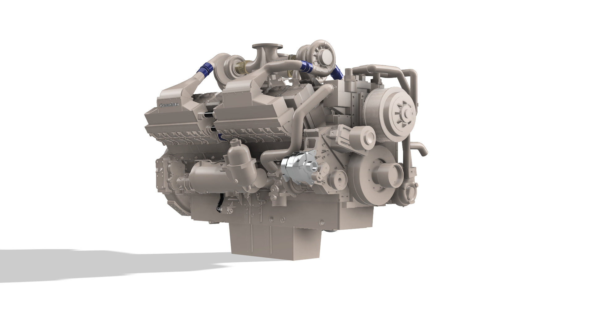 Cummins QSK60 CM500 DIESEL ENGINE 3D print model_10