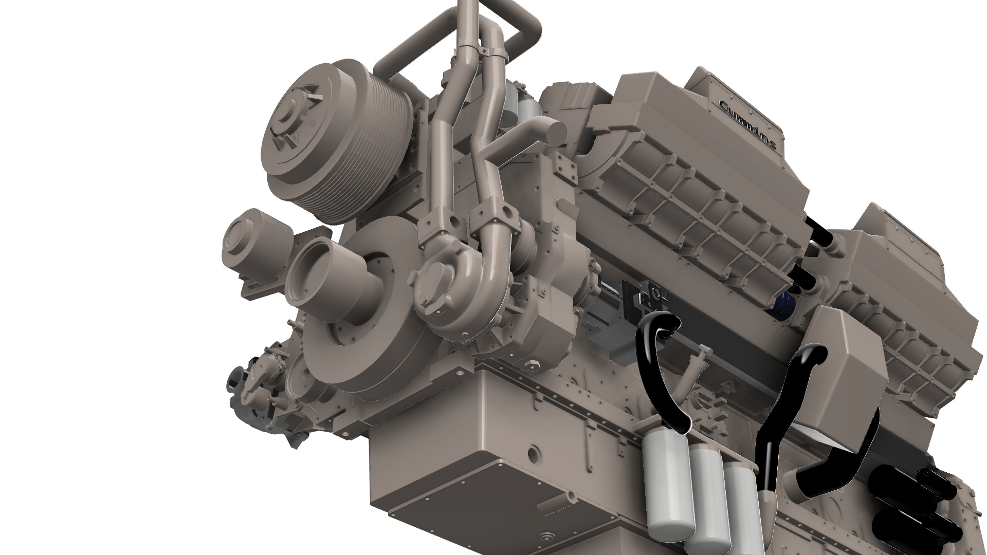 Cummins QSK60 CM500 DIESEL ENGINE 3D print model_1