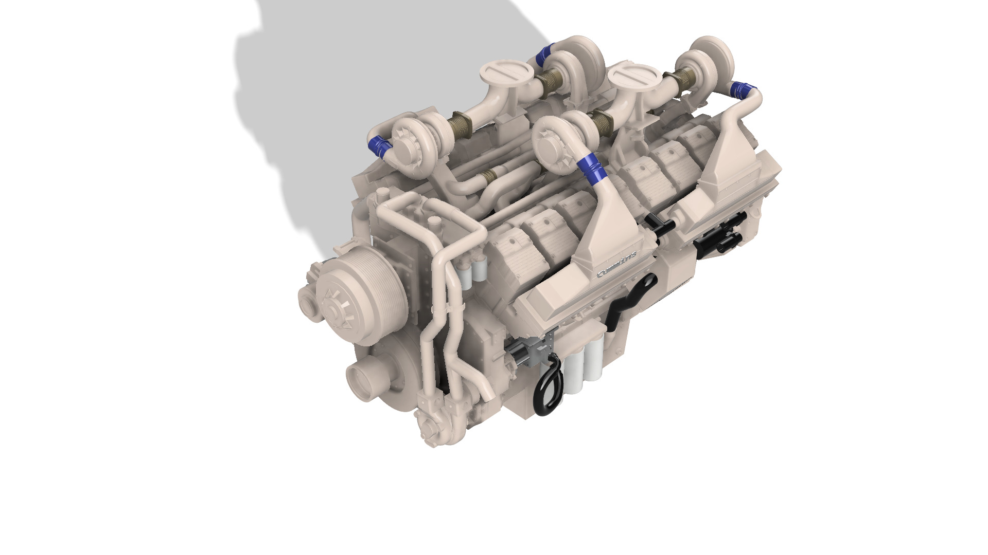 Cummins QSK60 CM500 DIESEL ENGINE 3D print model_11