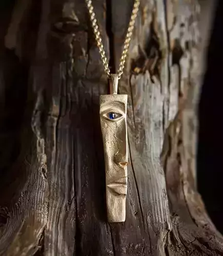 Abstract Eye Face Pendant 3D Printable Artistic Jewelry Model