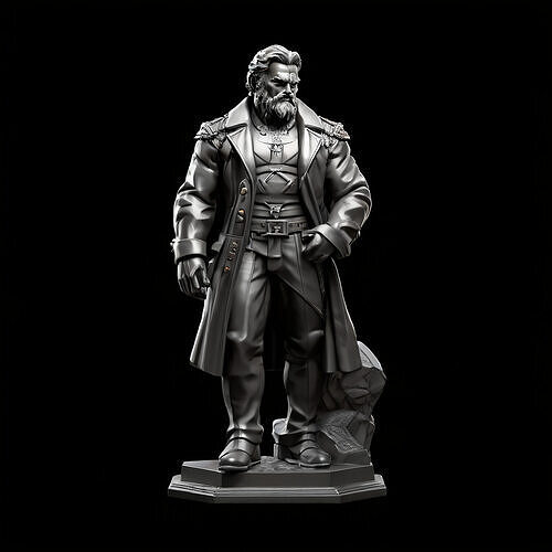 3D Model  Fantasy Military Commander Low-poly 3D model