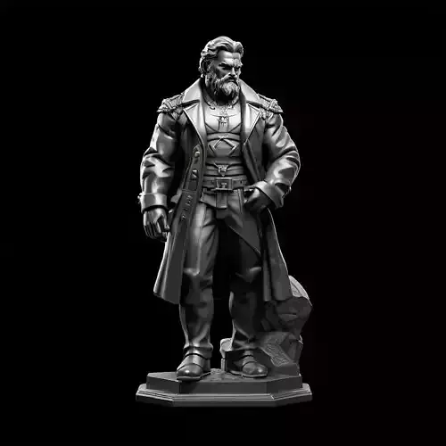 3D Model  Fantasy Military Commander Low-poly 3D model