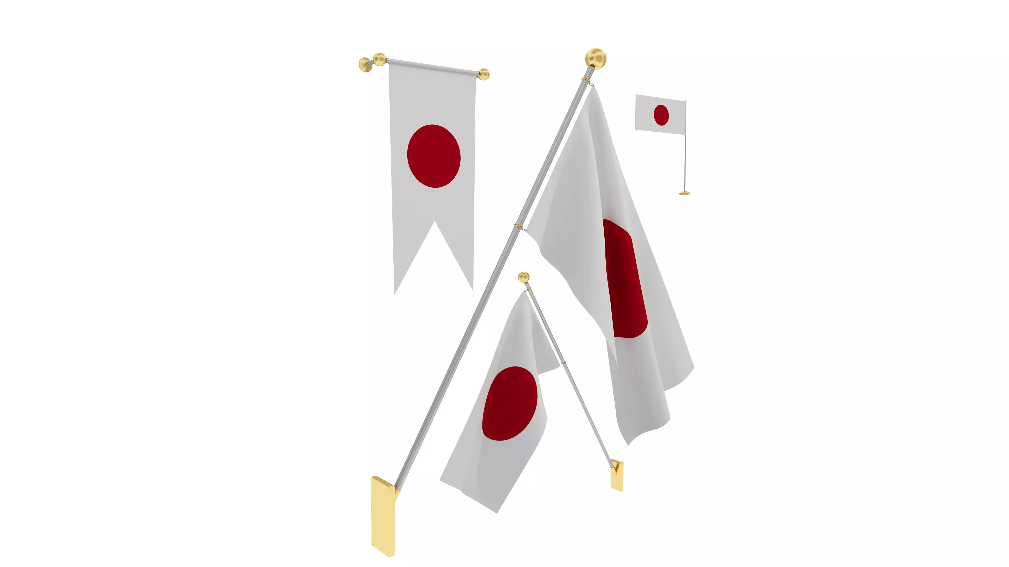 Flags of Japan 3D model_0