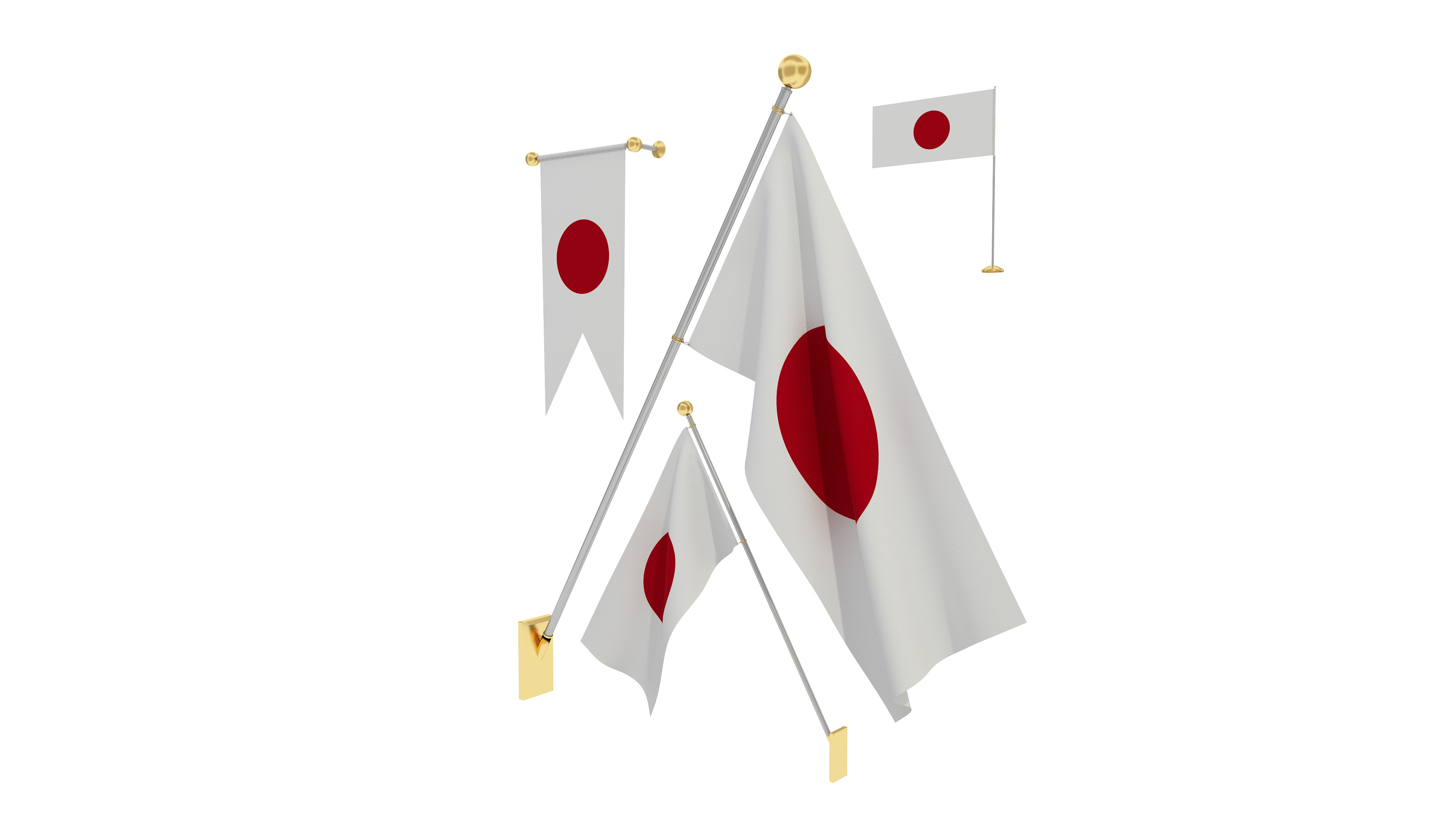 Flags of Japan 3D model_3