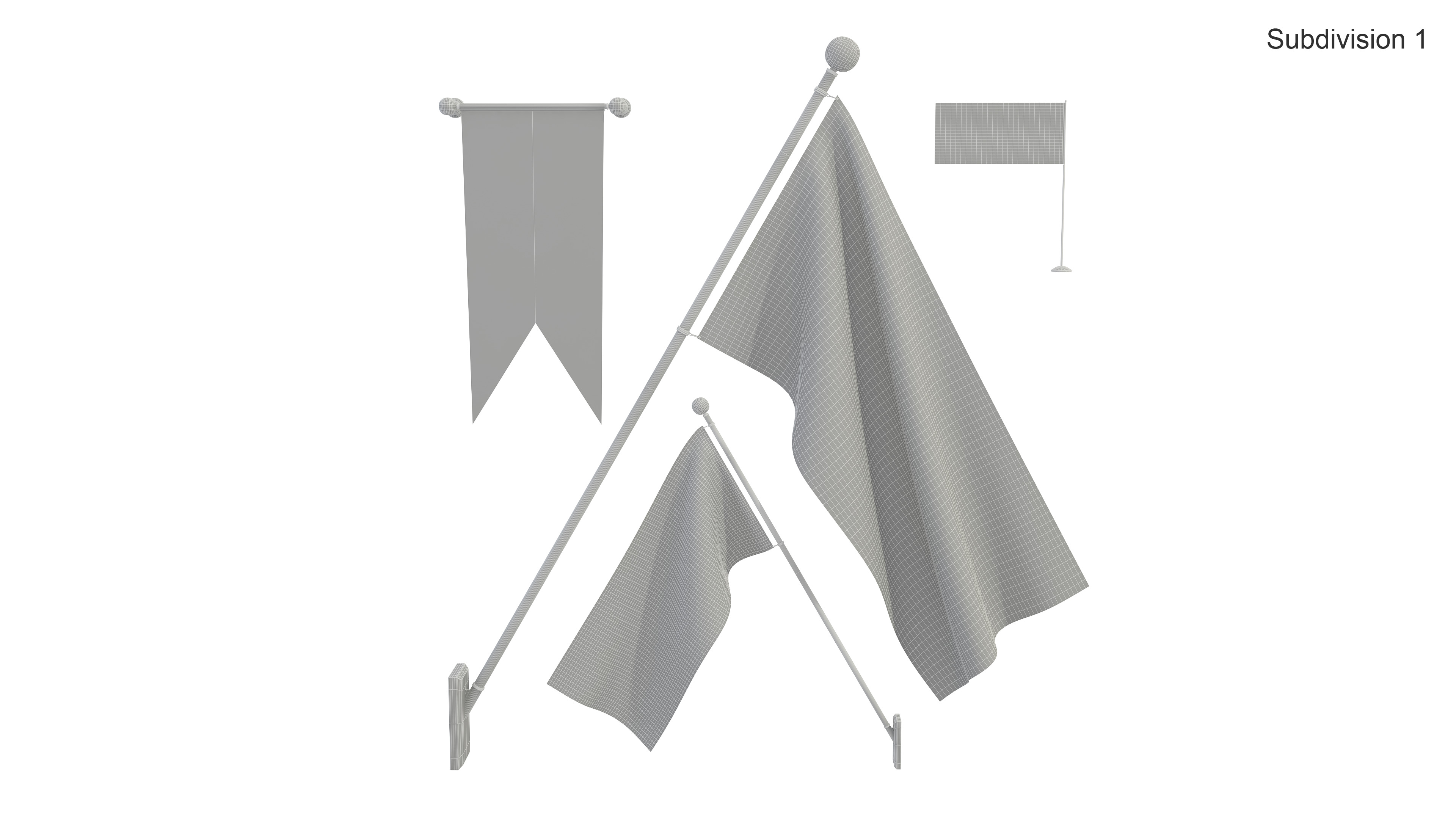 Flags of Japan 3D model_10