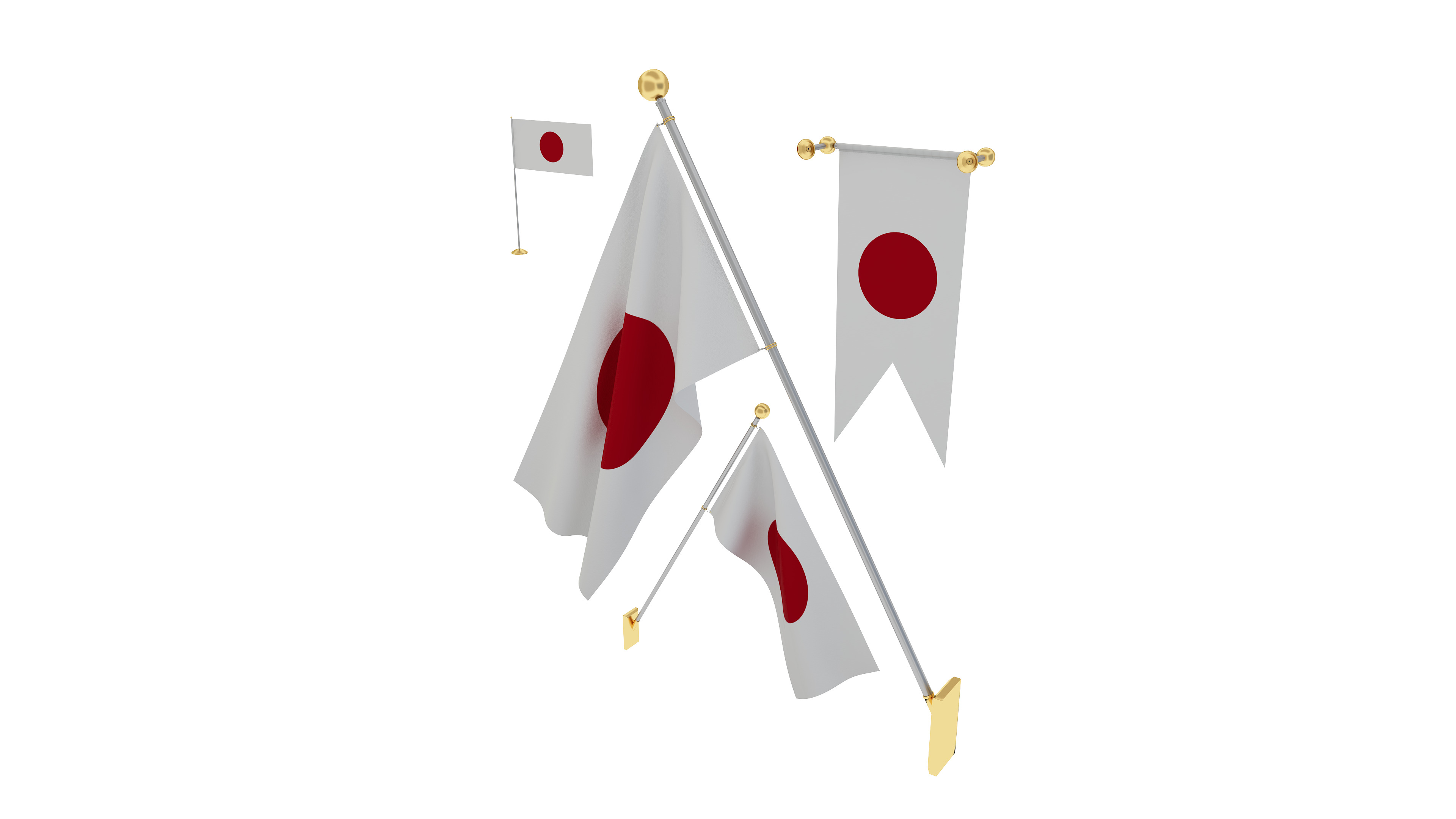 Flags of Japan 3D model_1